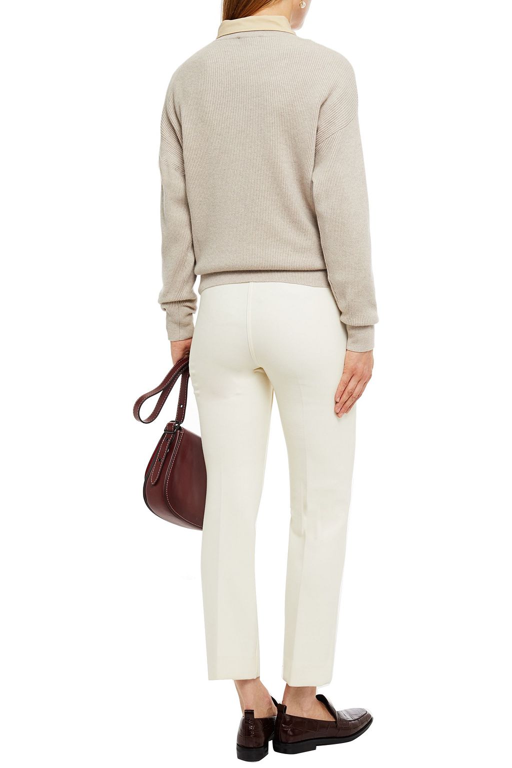 BRUNELLO CUCINELLI Bead-embellished ribbed cashmere sweater
