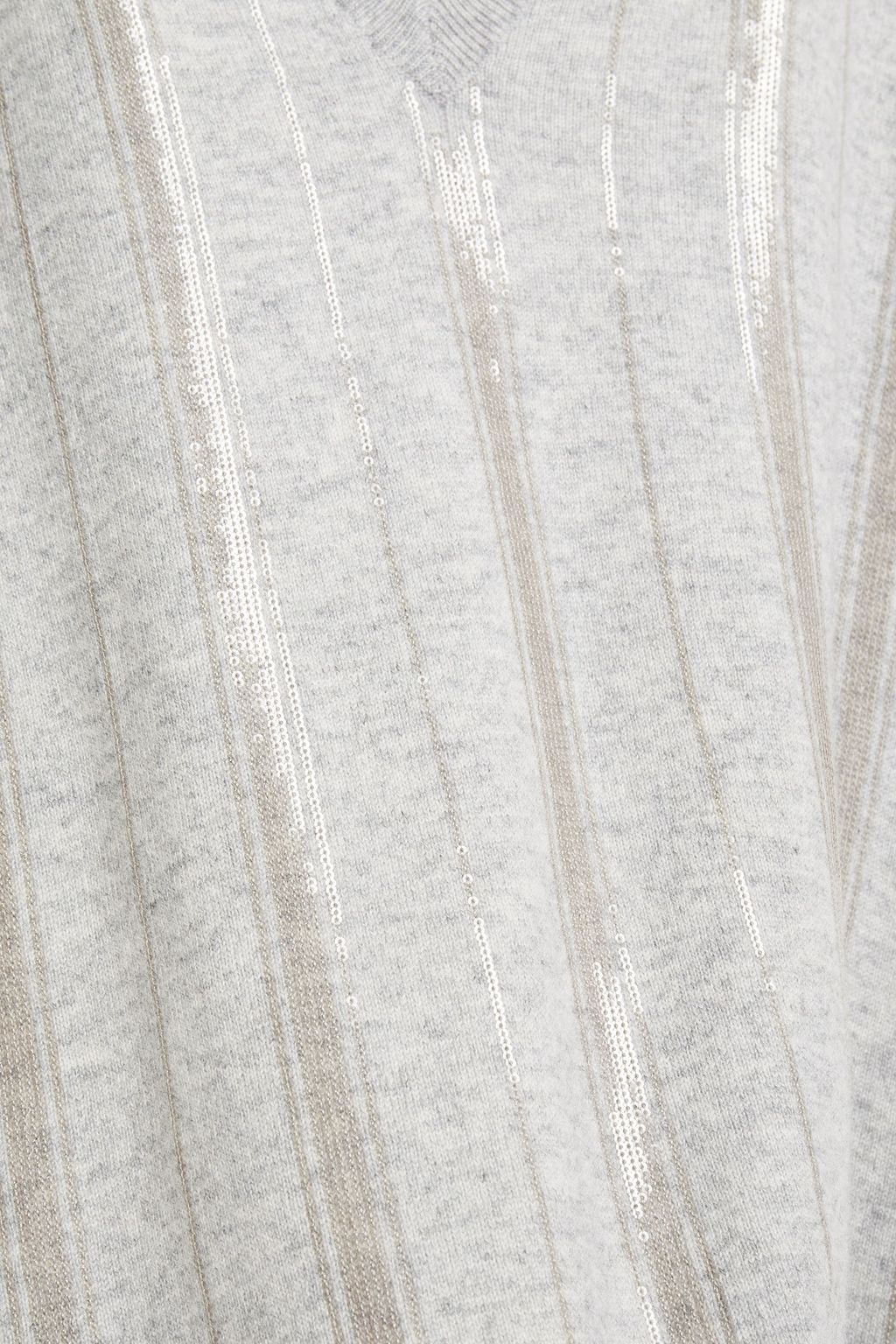 BRUNELLO CUCINELLI Embellished striped cashmere sweater