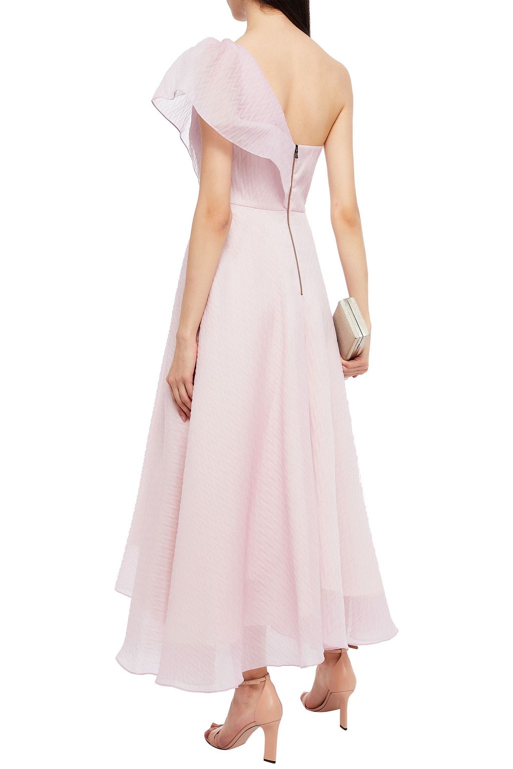 ROLAND MOURET Ostuni one-shoulder silk-blend organza midi dress