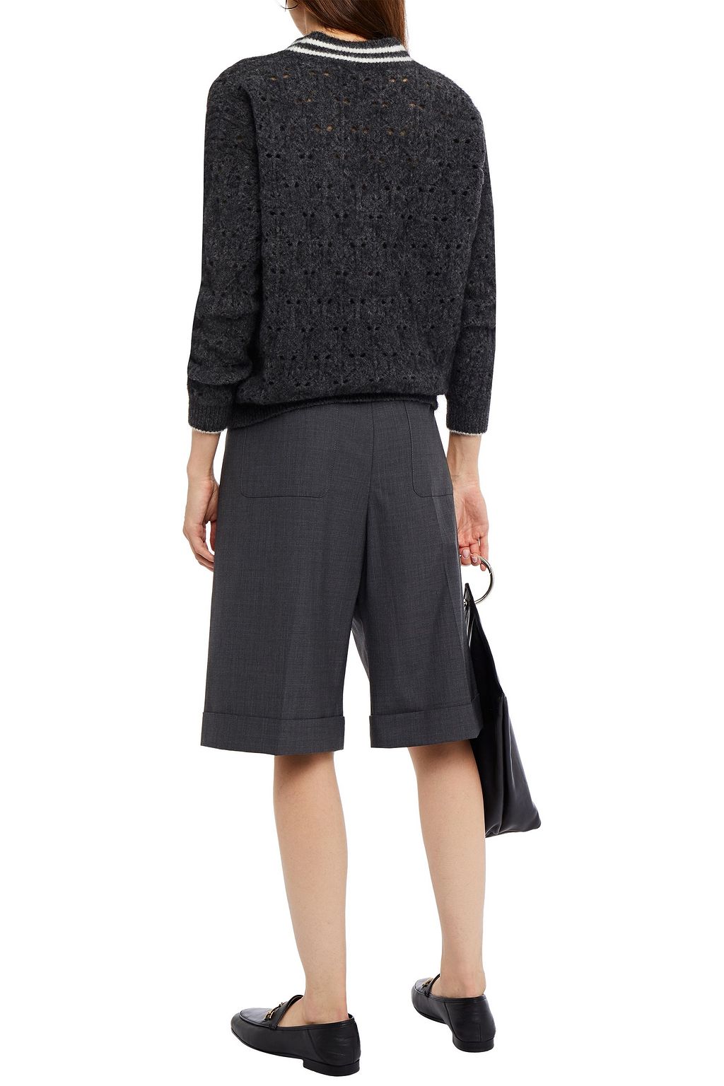 BRUNELLO CUCINELLI ブラッシュド透かし編みニット セーター