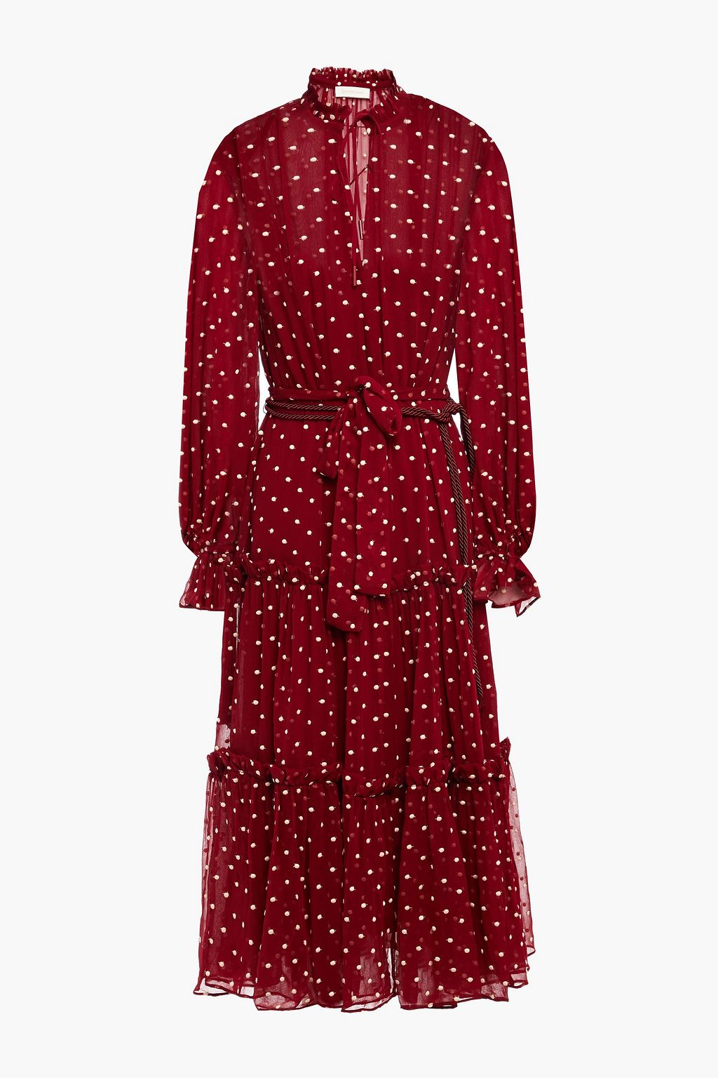 ZIMMERMANN Ladybeetle Swing tiered Swissdot midi dress