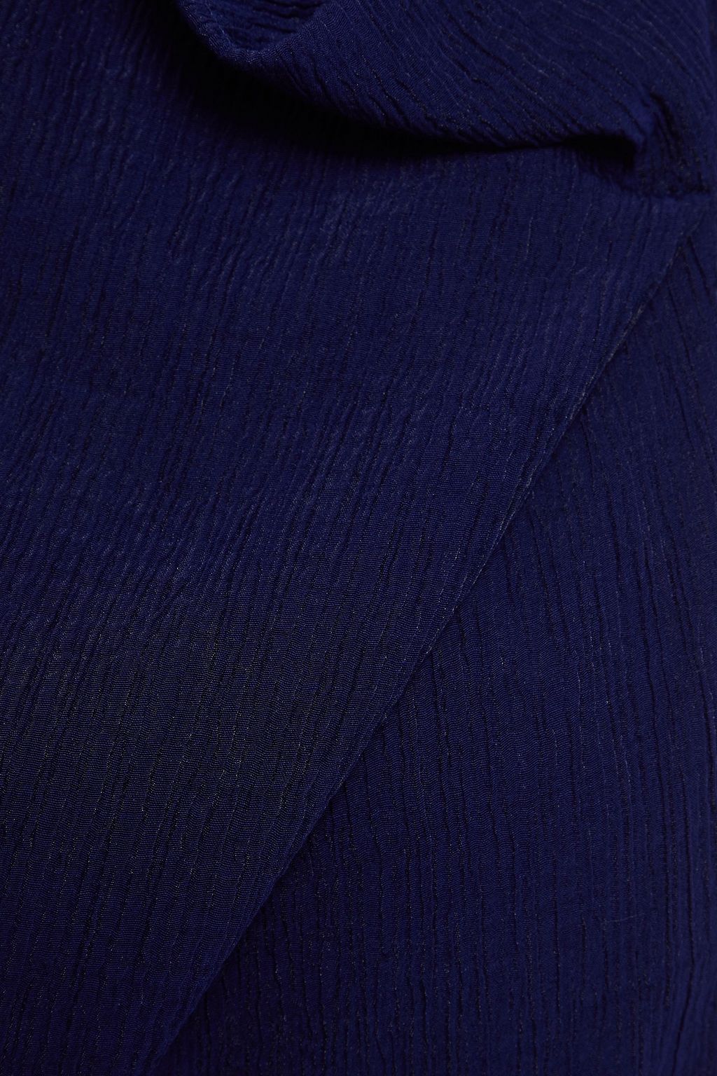 ROLAND MOURET Ronda draped plissé crepe de chine midi dress