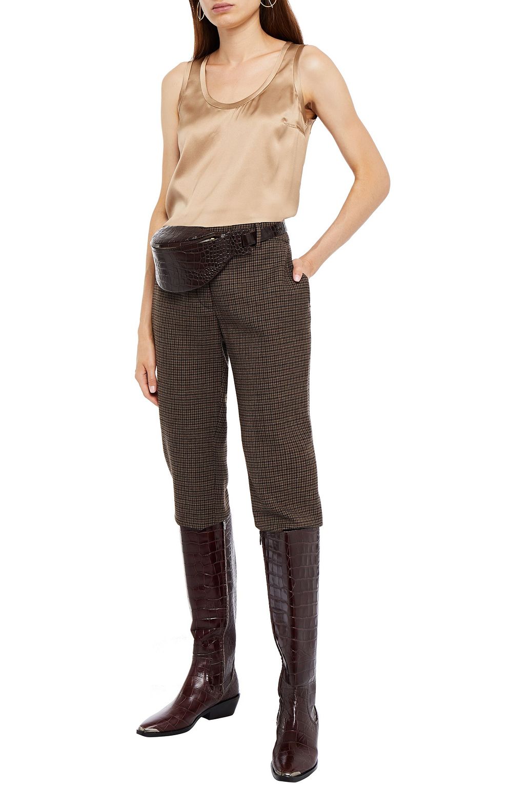 BRUNELLO CUCINELLI Silk-blend satin tank