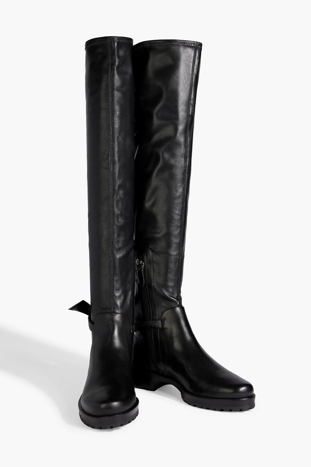 ALEXANDRE BIRMAN Bow-detailed leather over-the-knee boots