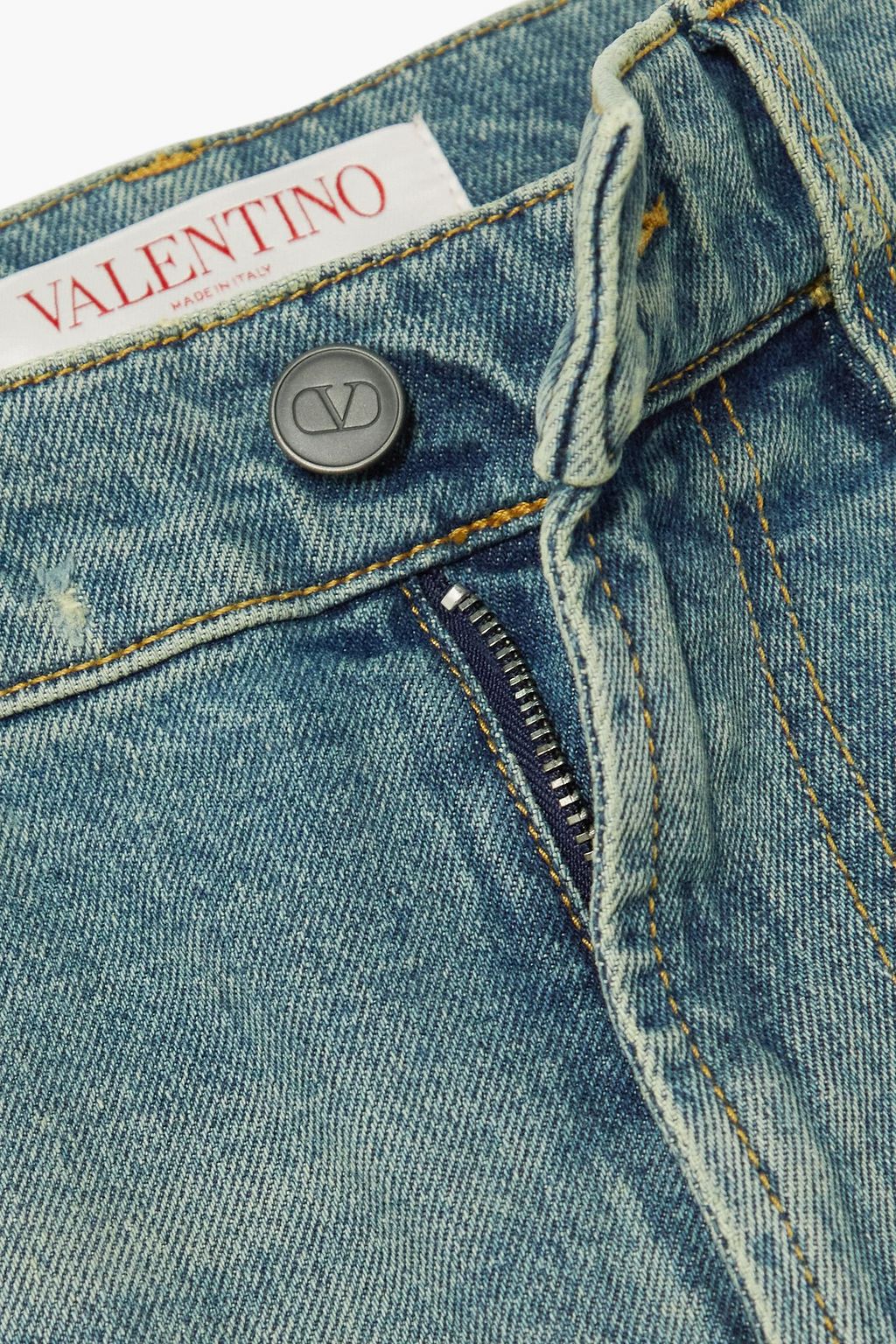 VALENTINO GARAVANI بنطلون جينز بقصة أرجل مستقيمة وخصر مرتفع