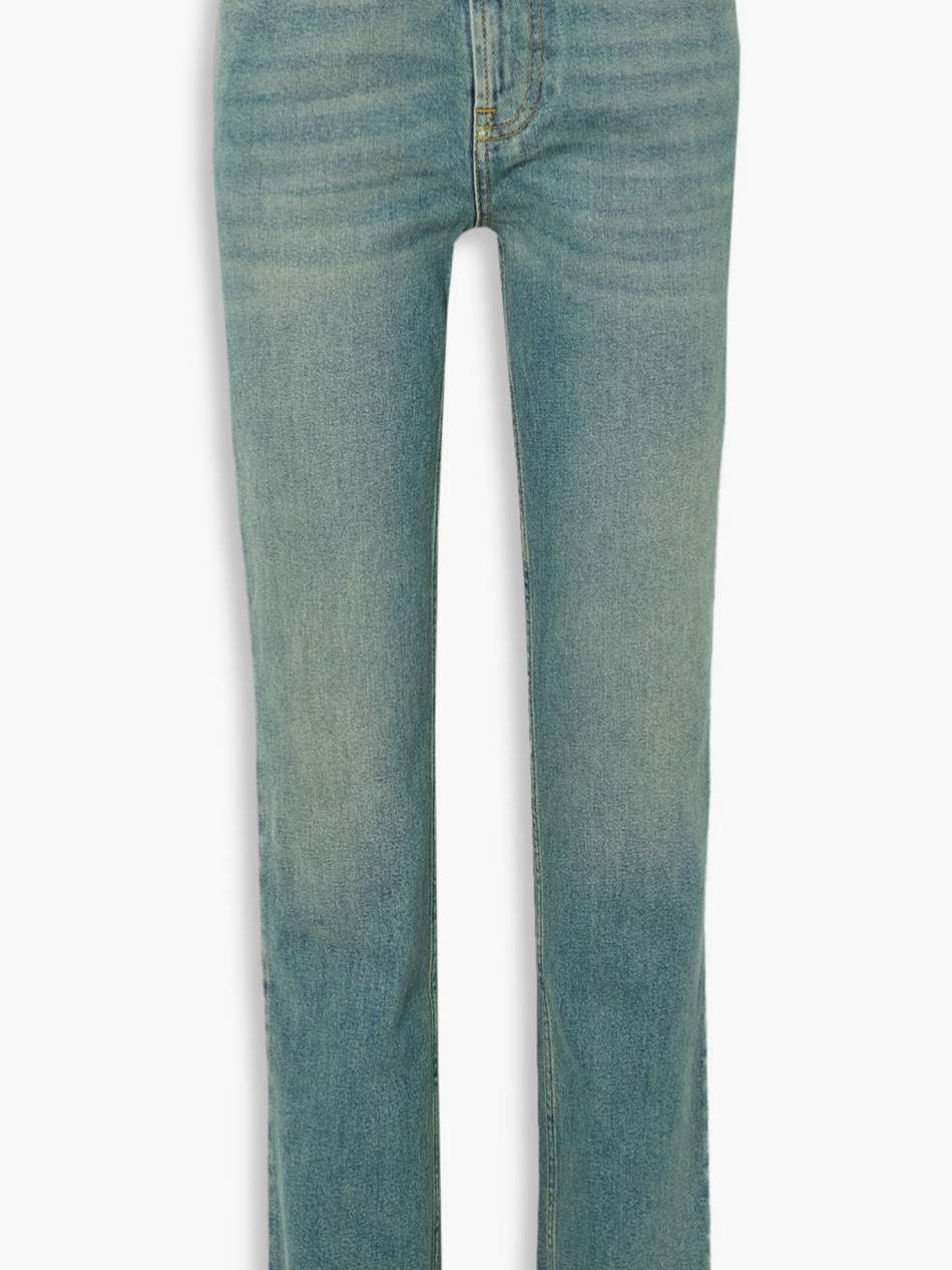 high-rise straight-leg jeans