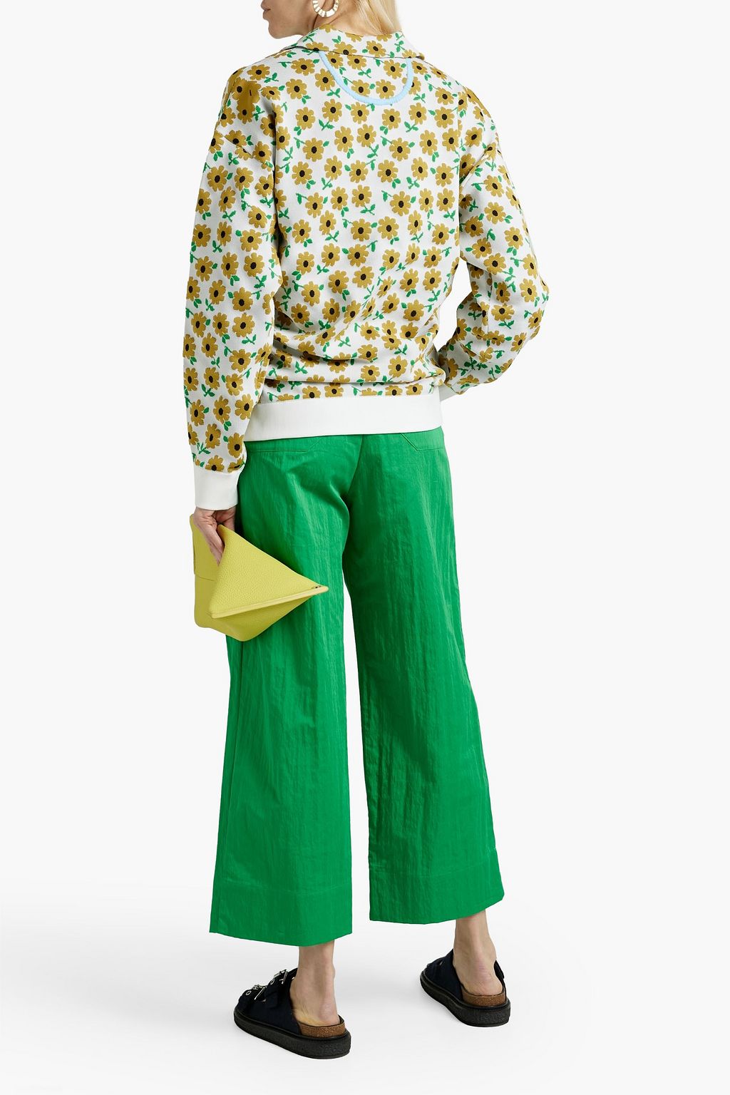 TIBI ストレッチニット シャツ フローラルプリント
