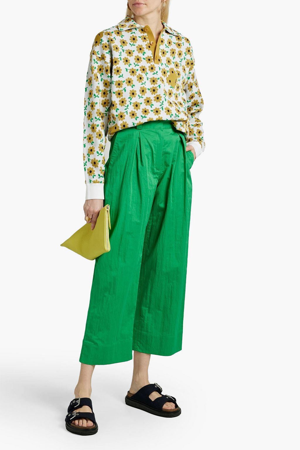 TIBI ストレッチニット シャツ フローラルプリント