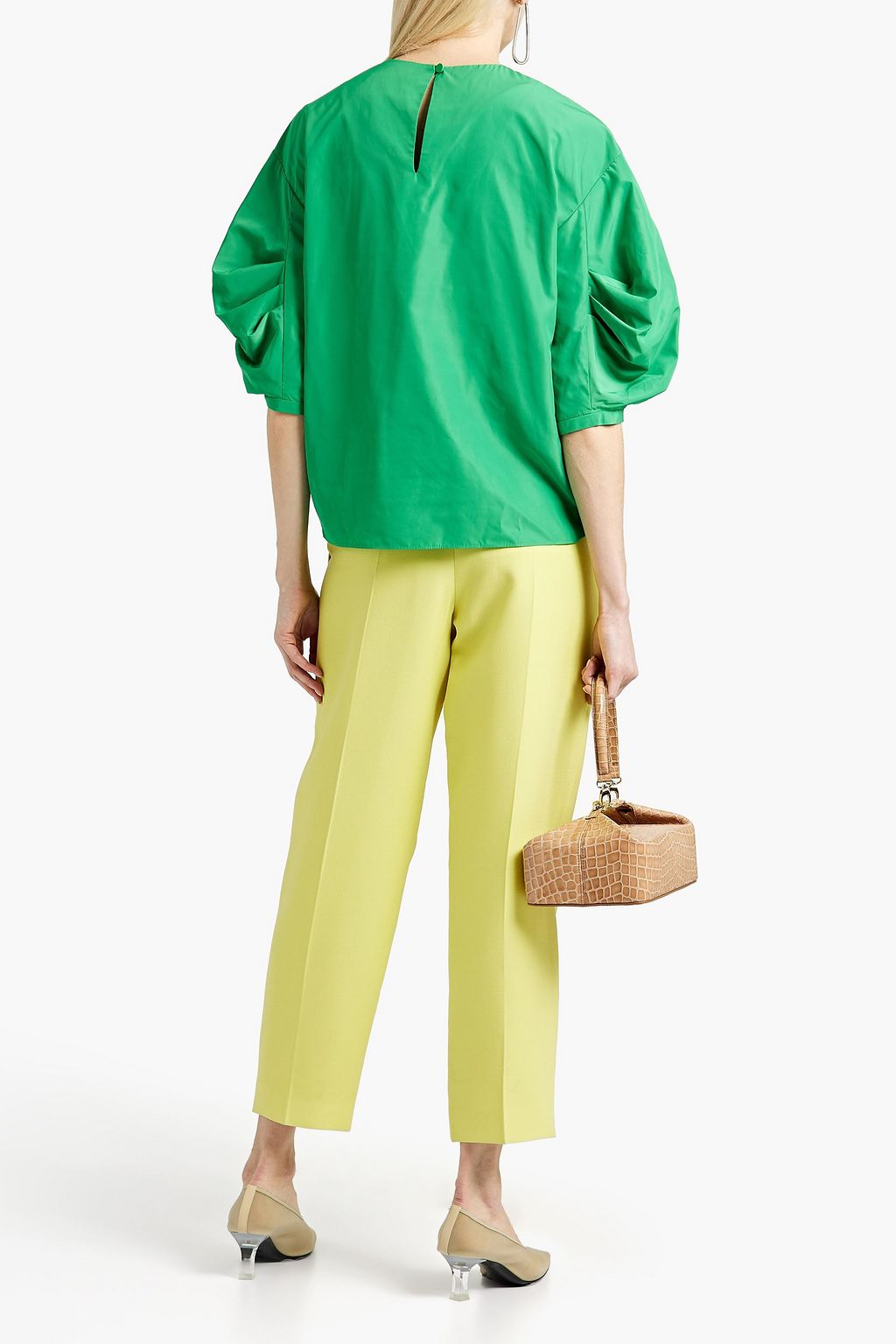 TIBI Pleated taffeta top