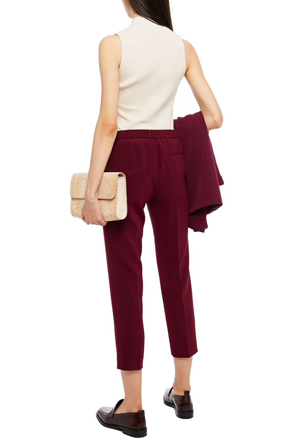 THEORY Cropped crepe tapered pants