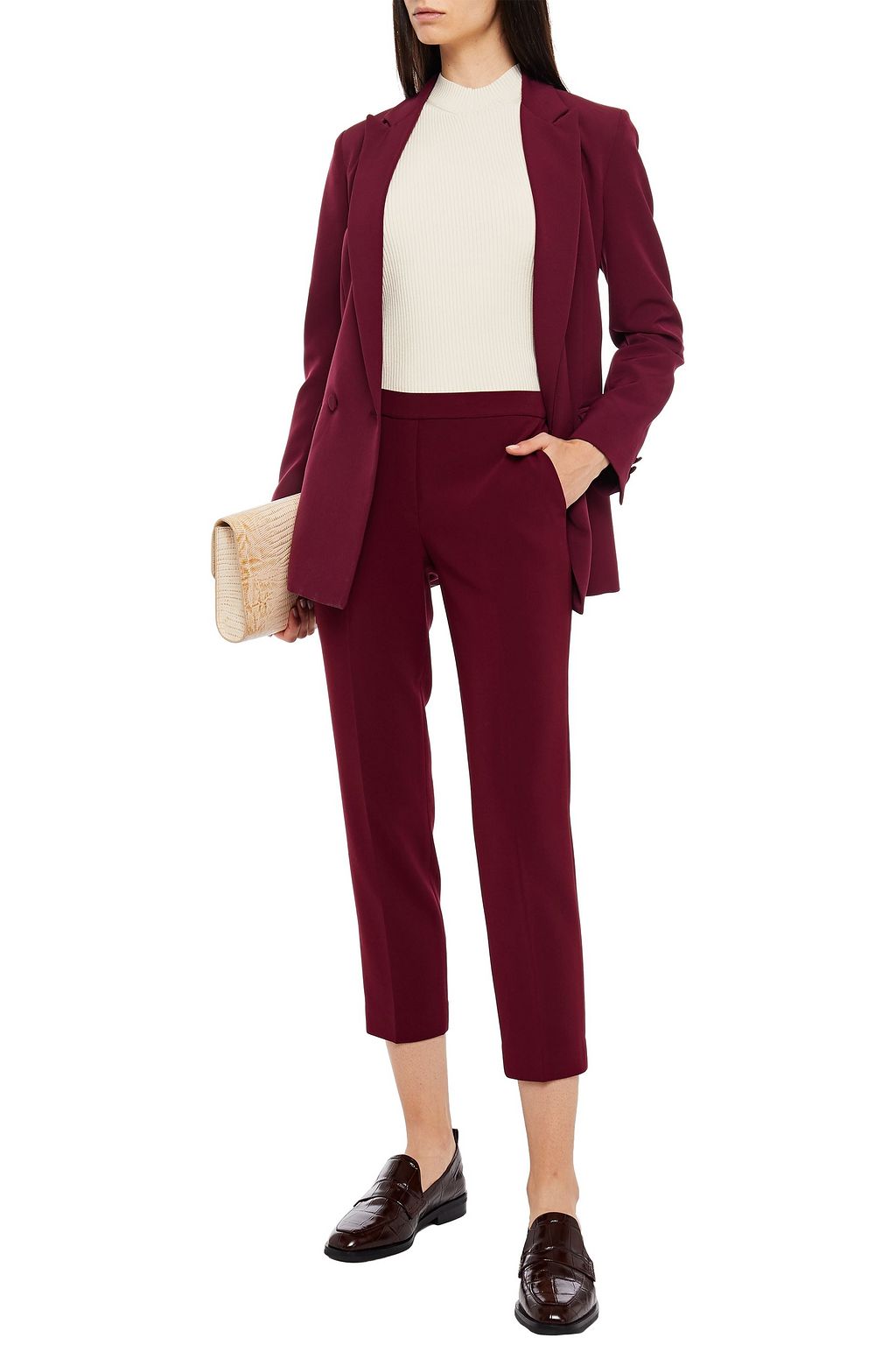 THEORY Cropped crepe tapered pants