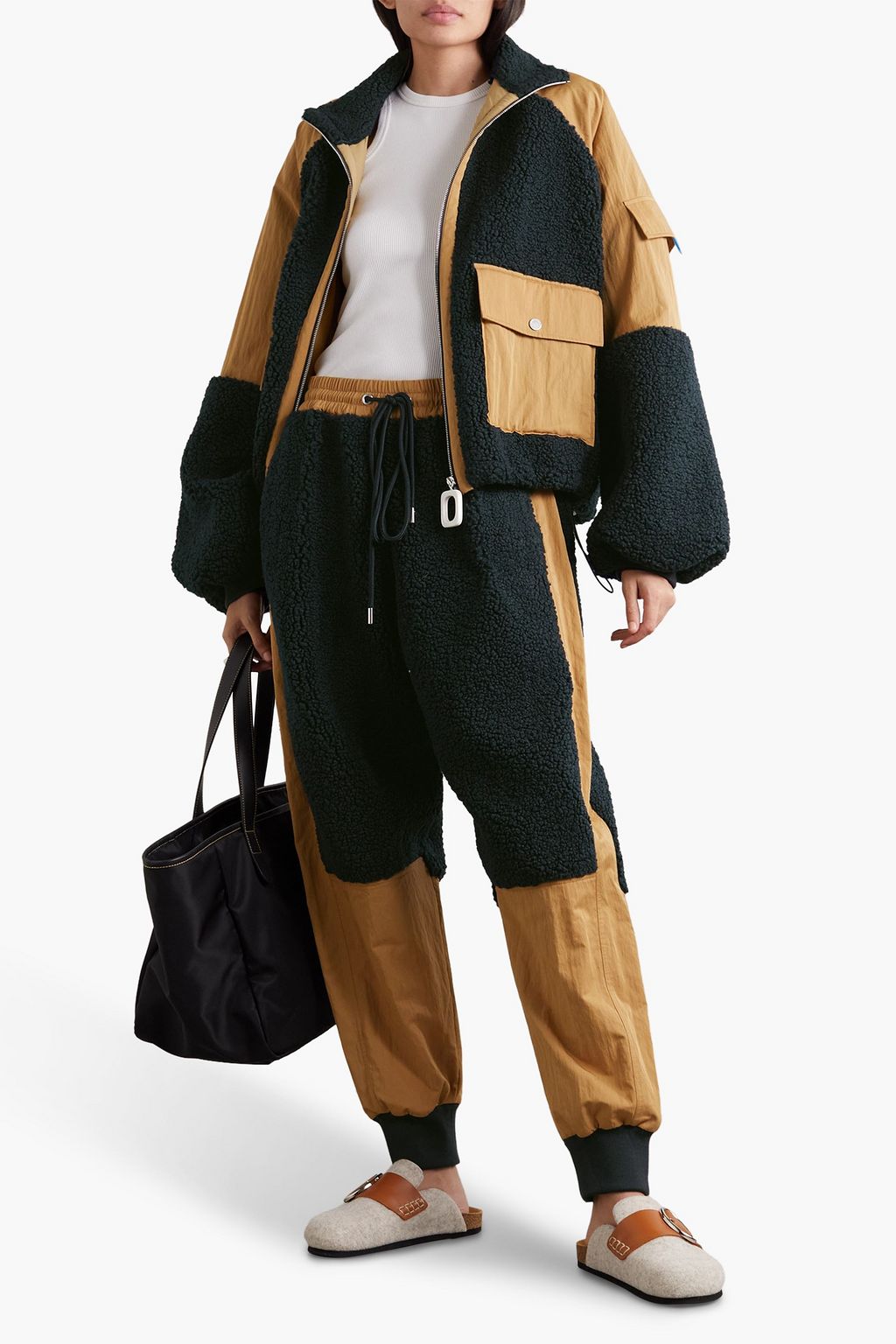JW ANDERSON Fleece-paneled twill track pants