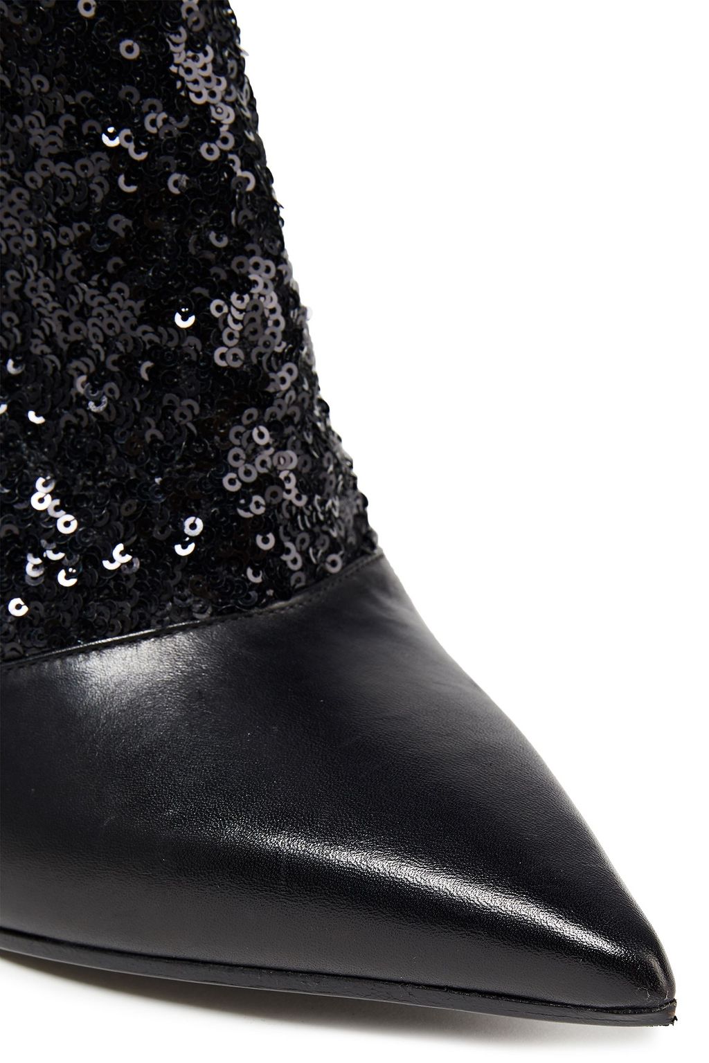BALMAIN Sequined leather ankle boots