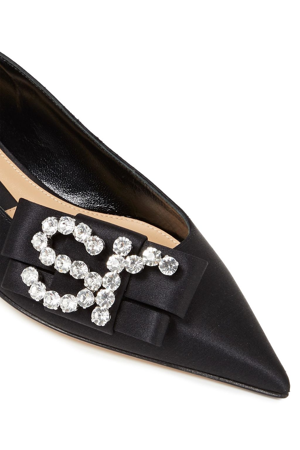 SERGIO ROSSI Sr Icona embellished silk-satin flats
