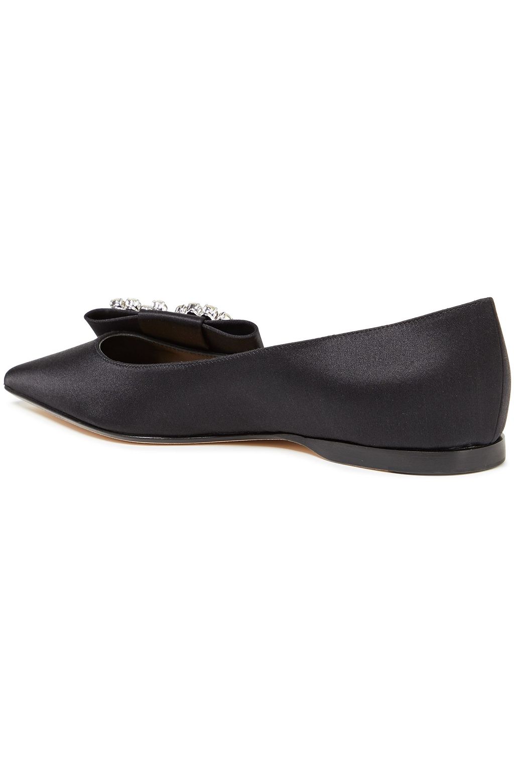 SERGIO ROSSI Sr Icona embellished silk-satin flats