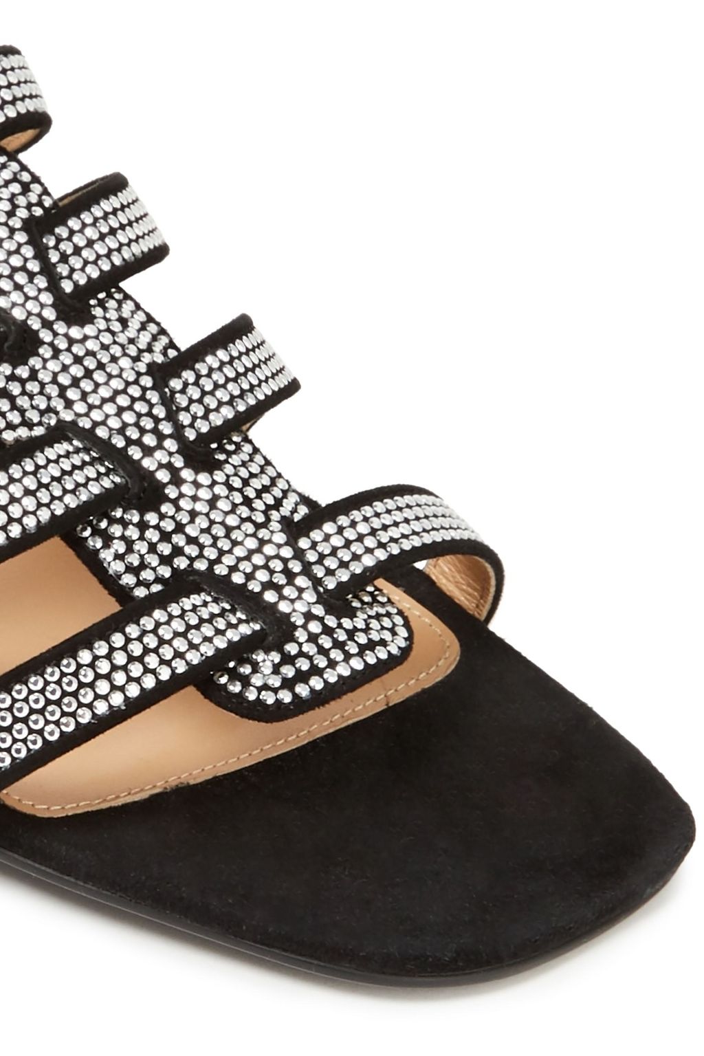 SERGIO ROSSI Bead-embellished suede sandals