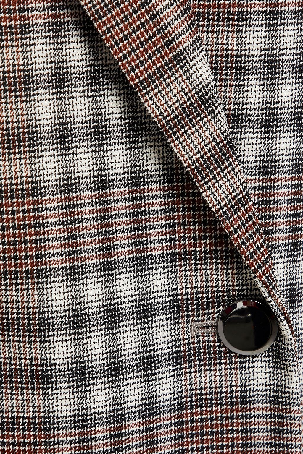 THEORY Double-breasted checked wool-blend blazer