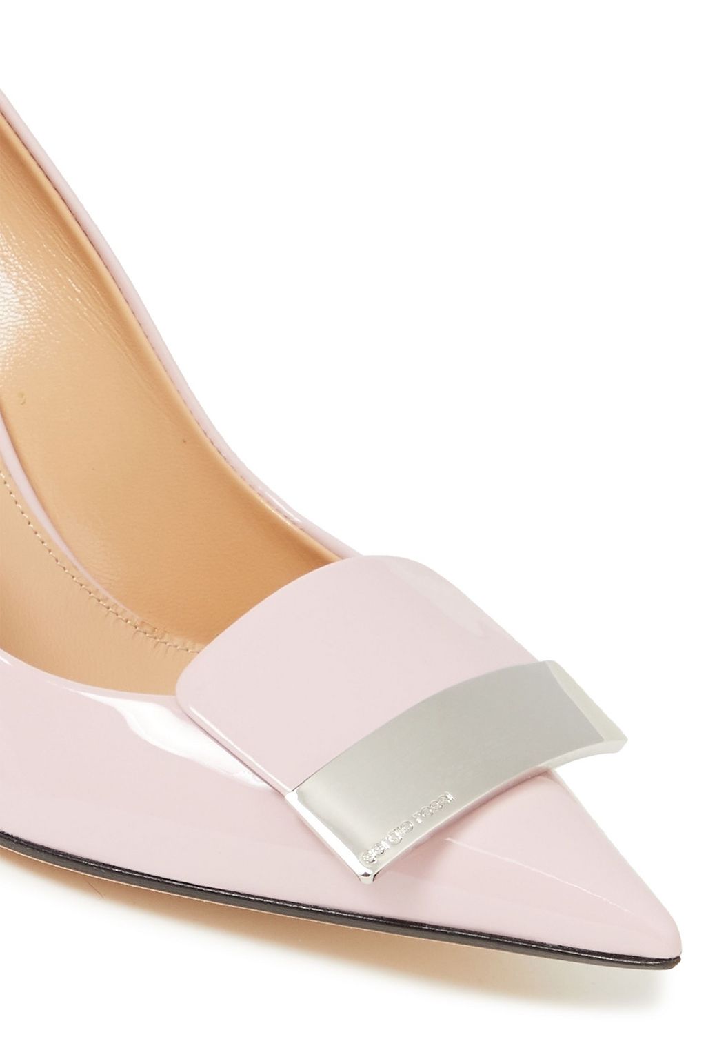 SERGIO ROSSI Embellished patent-leather pumps