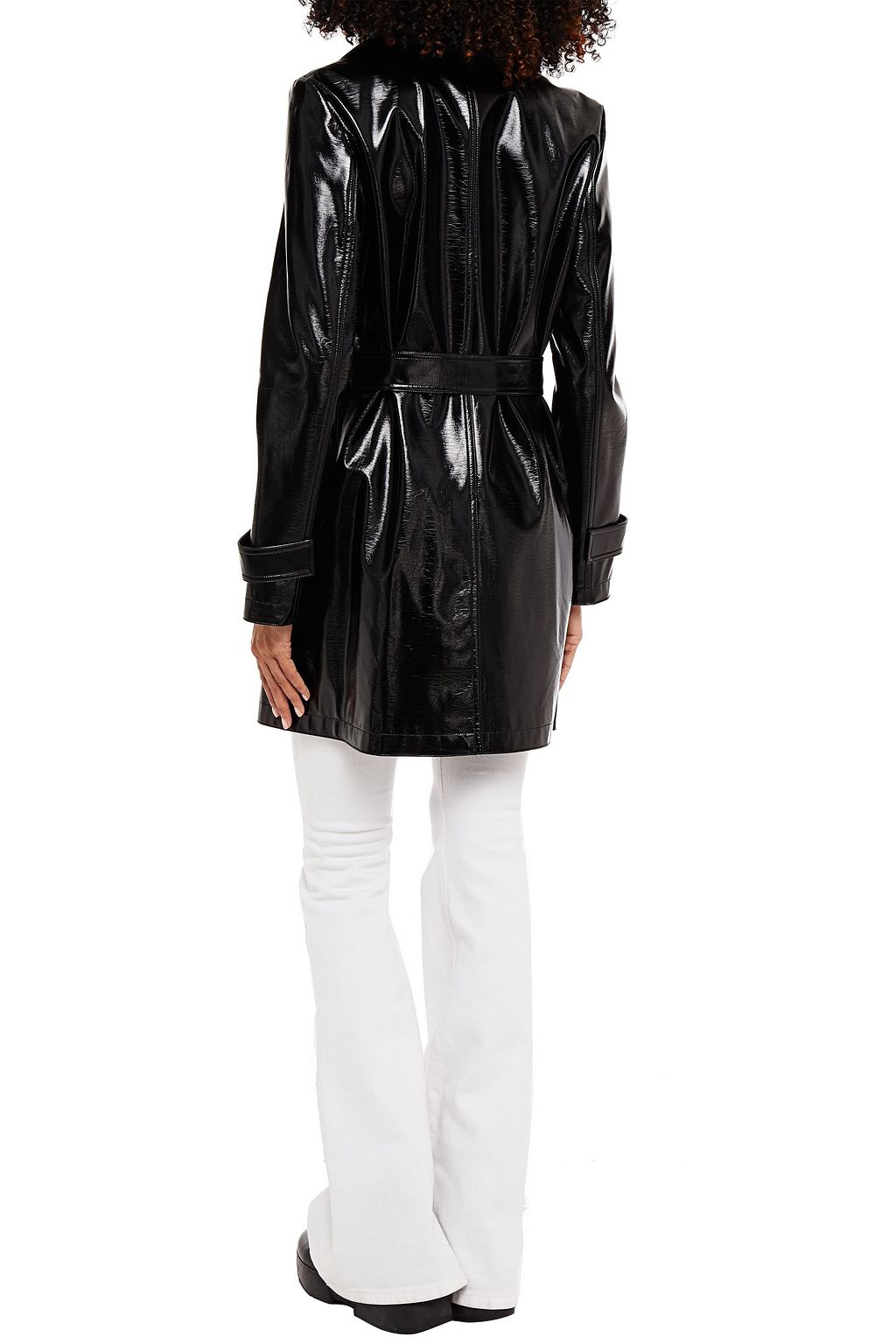 THEORY Oaklane faux patent-leather trench coat