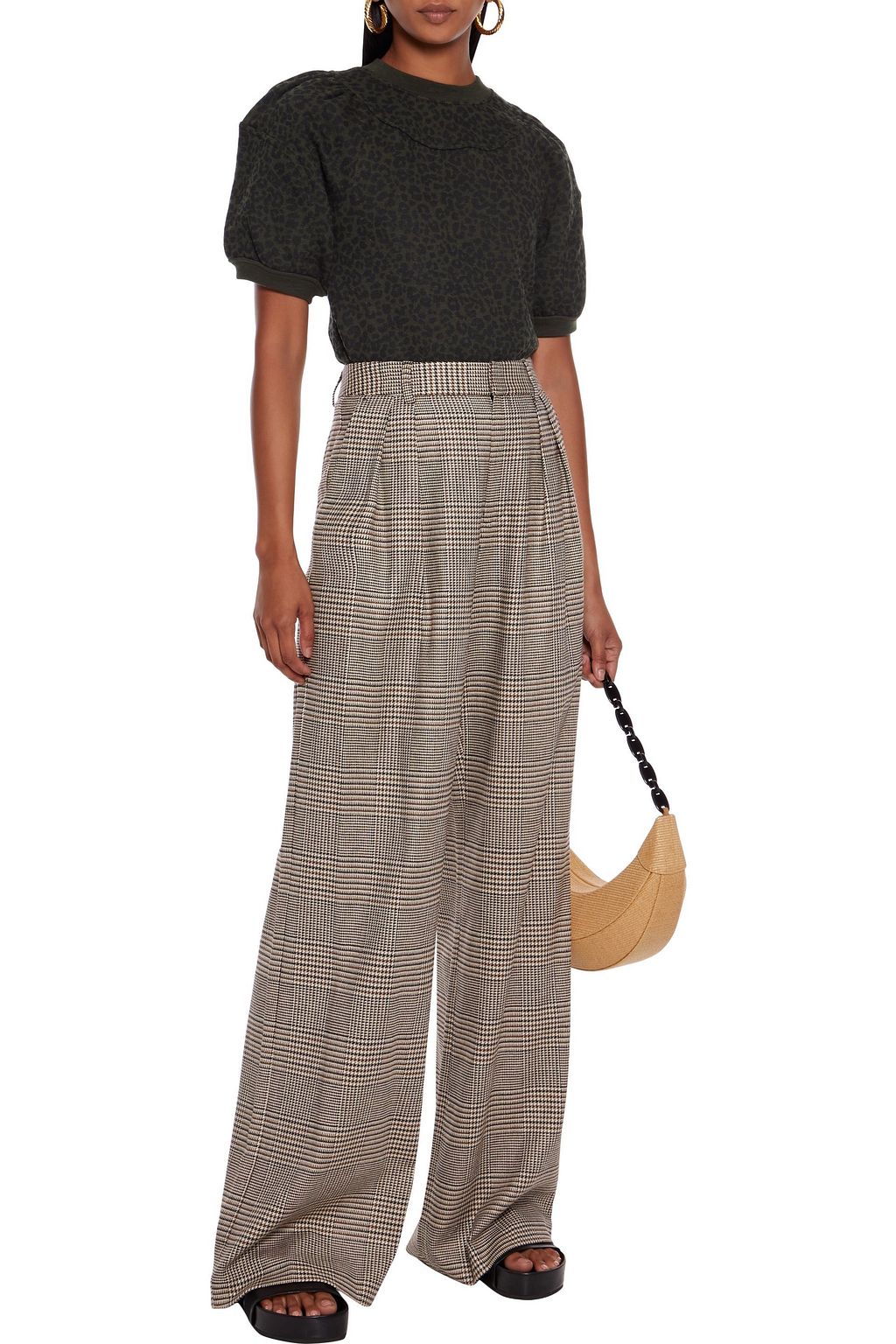 ULLA JOHNSON Jessa leopard-print French cotton-terry top