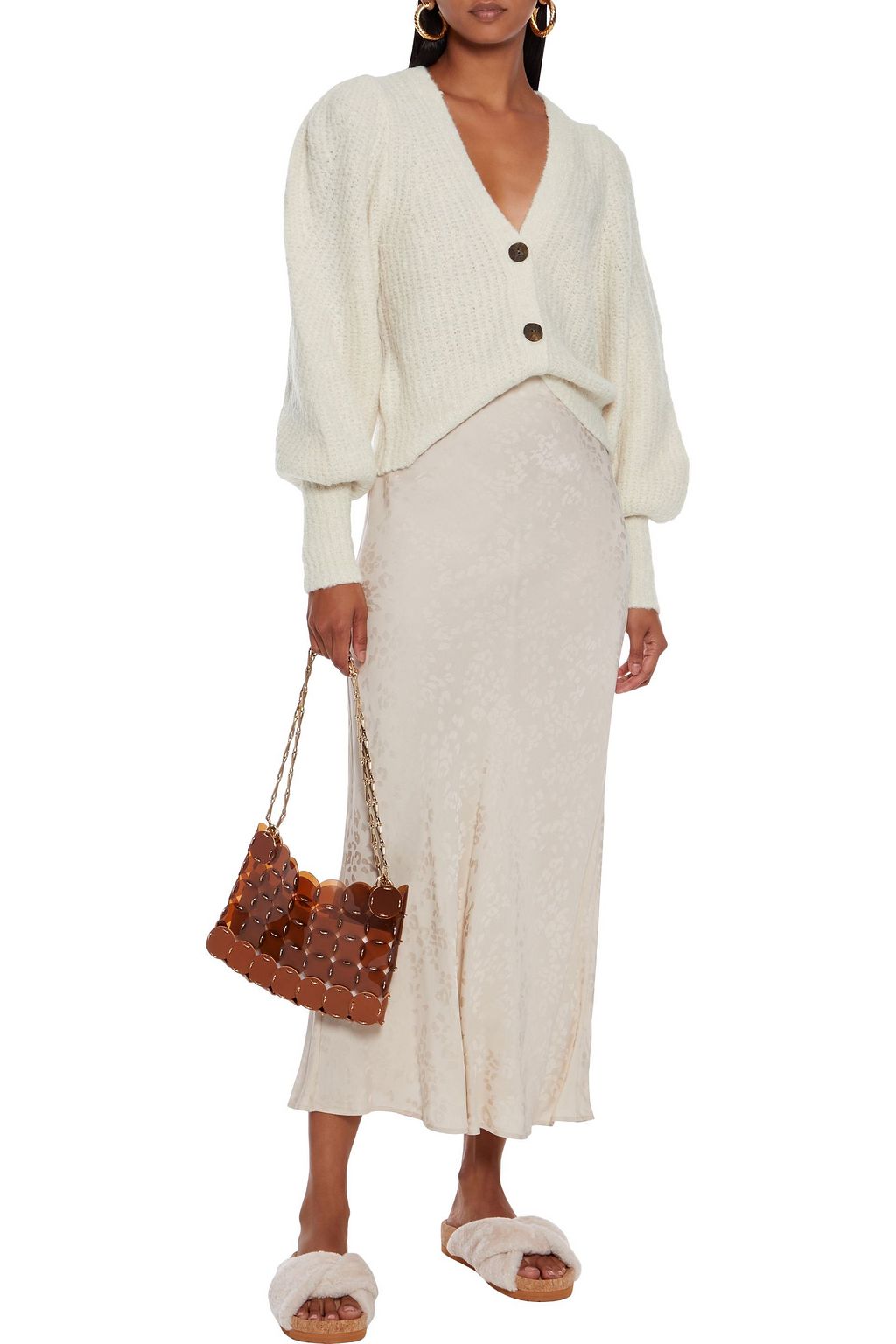 ULLA JOHNSON Polline cropped ribbed alpaca-blend cardigan