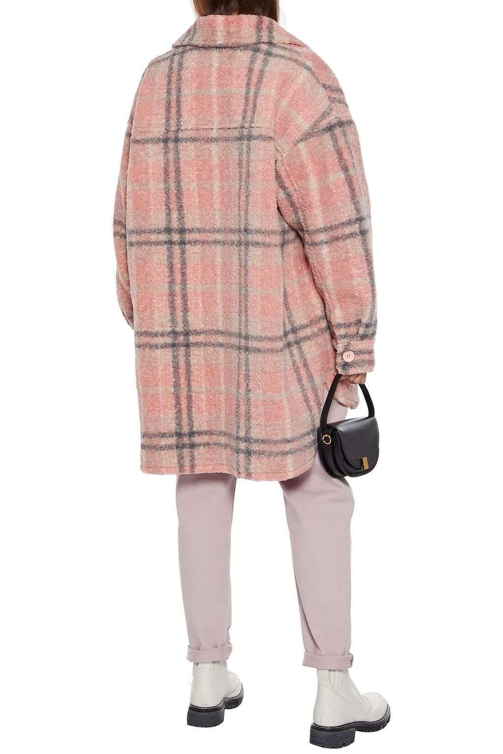 STAND STUDIO Sabi checked faux shearling jacket
