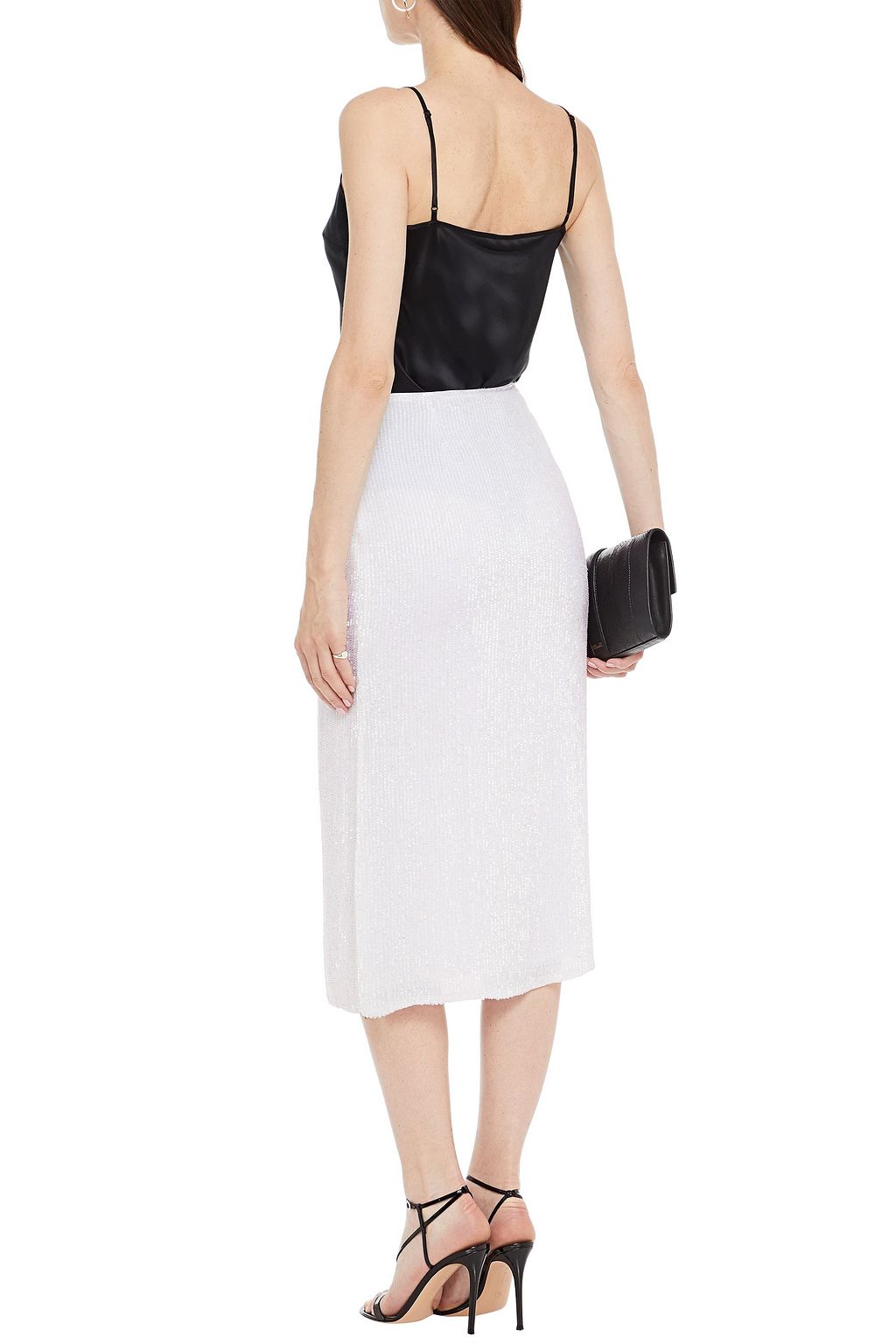 RETROFÊTE Neon sequined woven midi skirt
