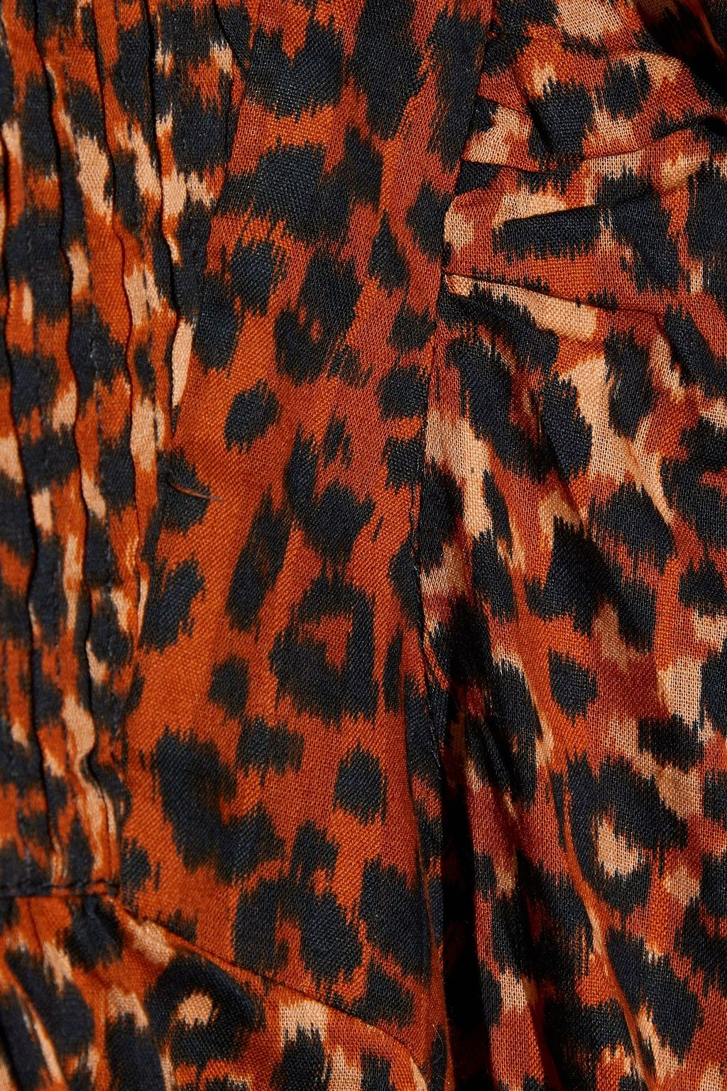 ULLA JOHNSON Vesna pintucked leopard-print cotton-voile blouse