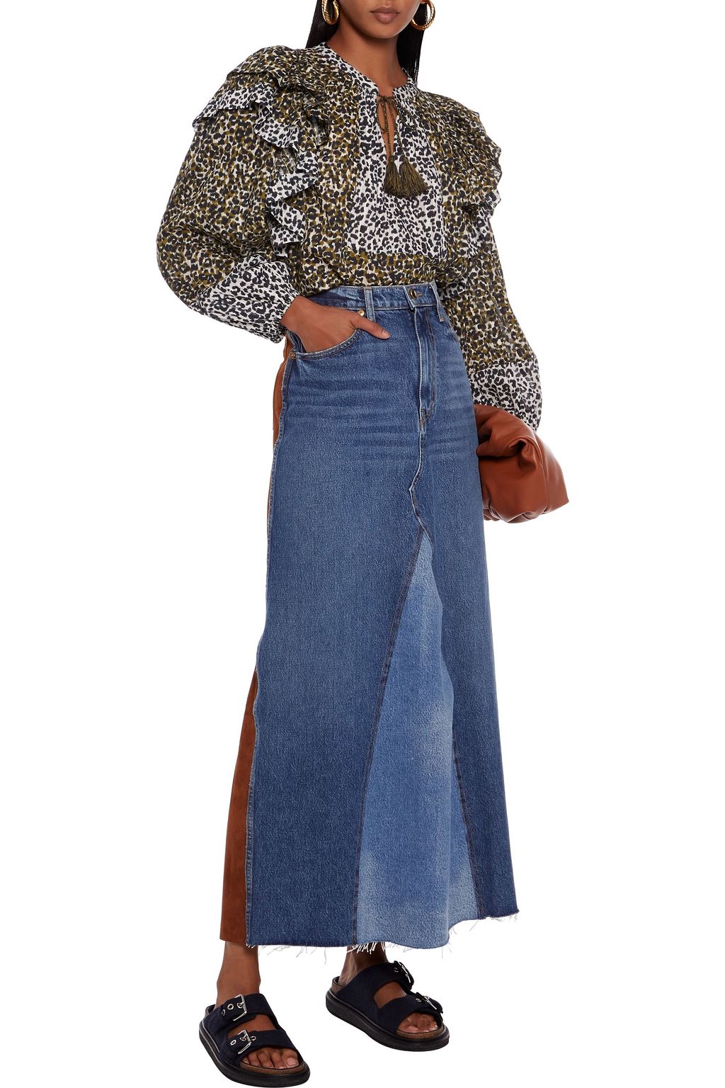 ULLA JOHNSON Carissa ruffled leopard-print cotton-voile blouse