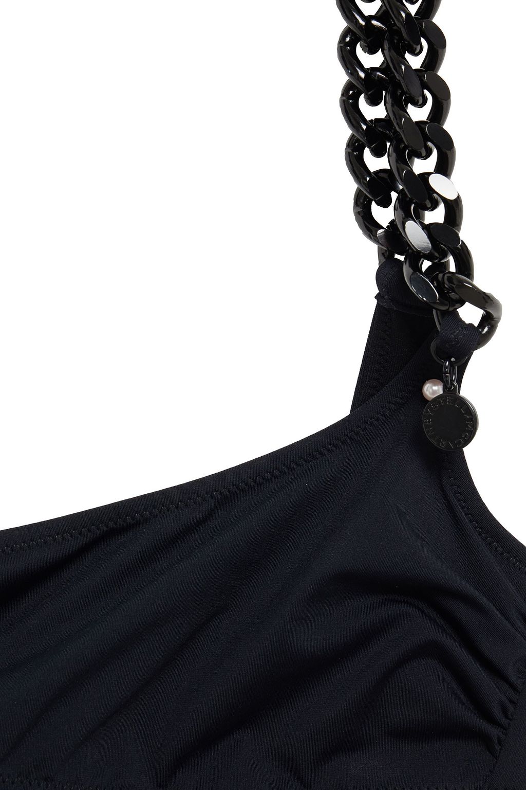 STELLA MCCARTNEY One-shoulder chain-trimmed bikini top