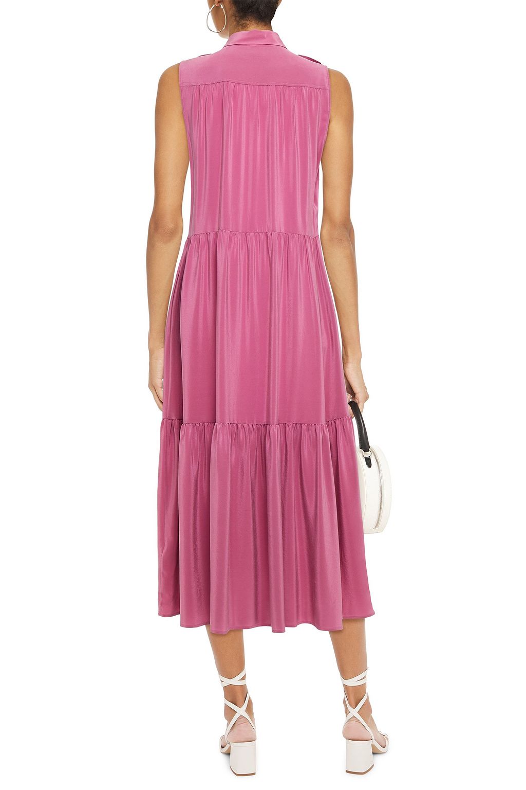 EQUIPMENT Allix tiered washed-silk midi dress