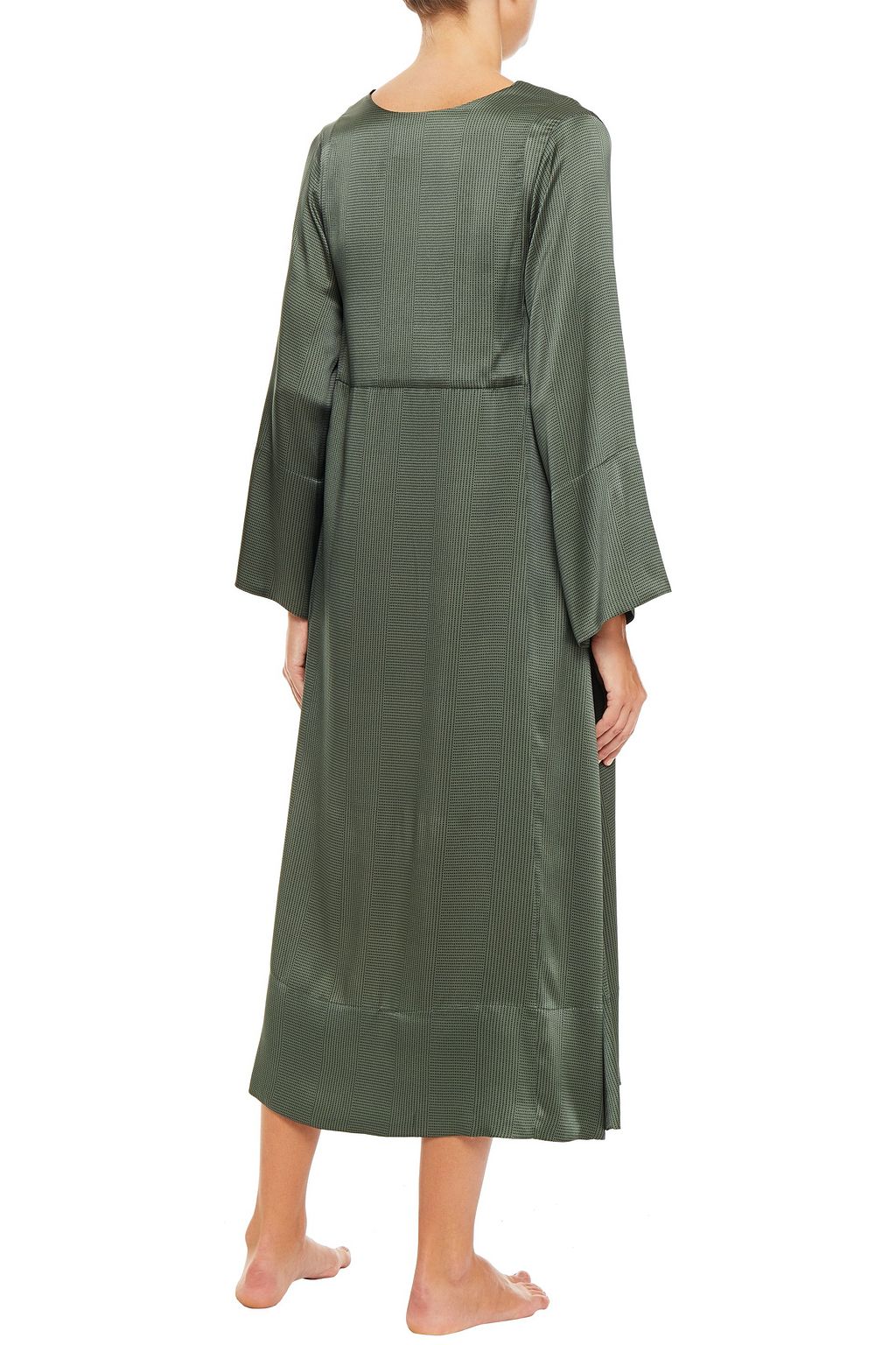 ASCENO Polka-dot silk-satin nightdress