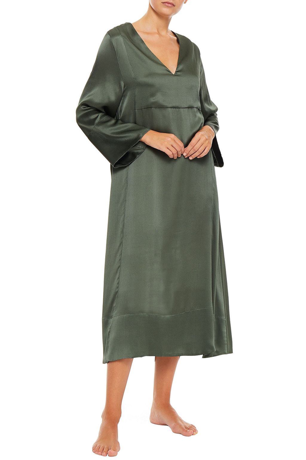 ASCENO Polka-dot silk-satin nightdress
