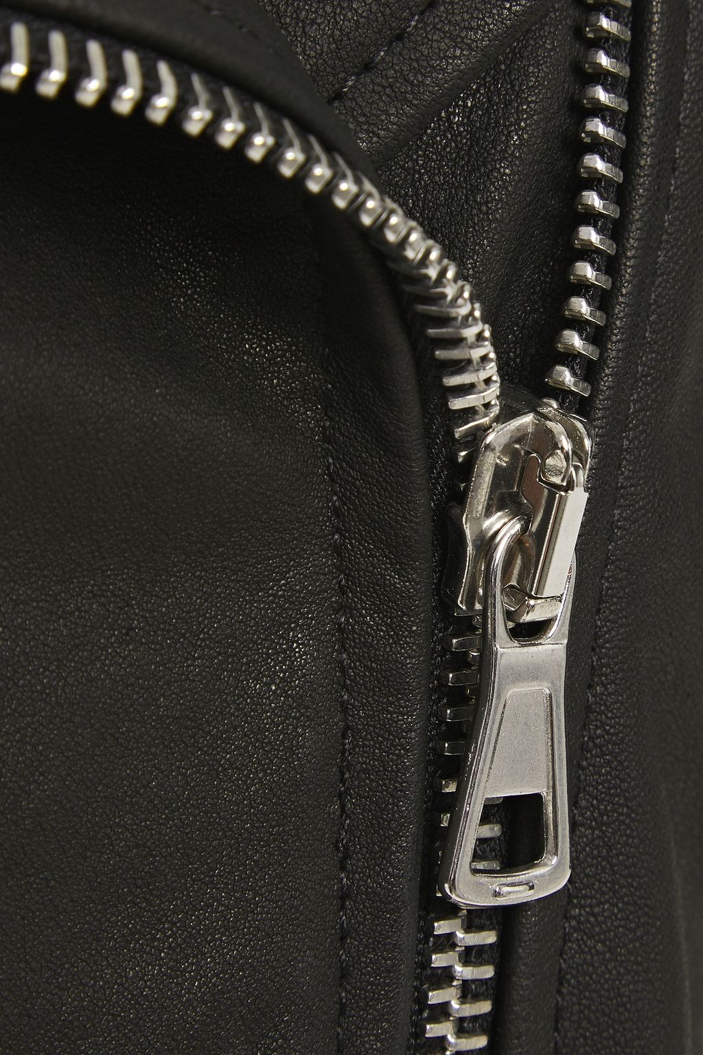 7 FOR ALL MANKIND Quilted washed-leather biker jacket