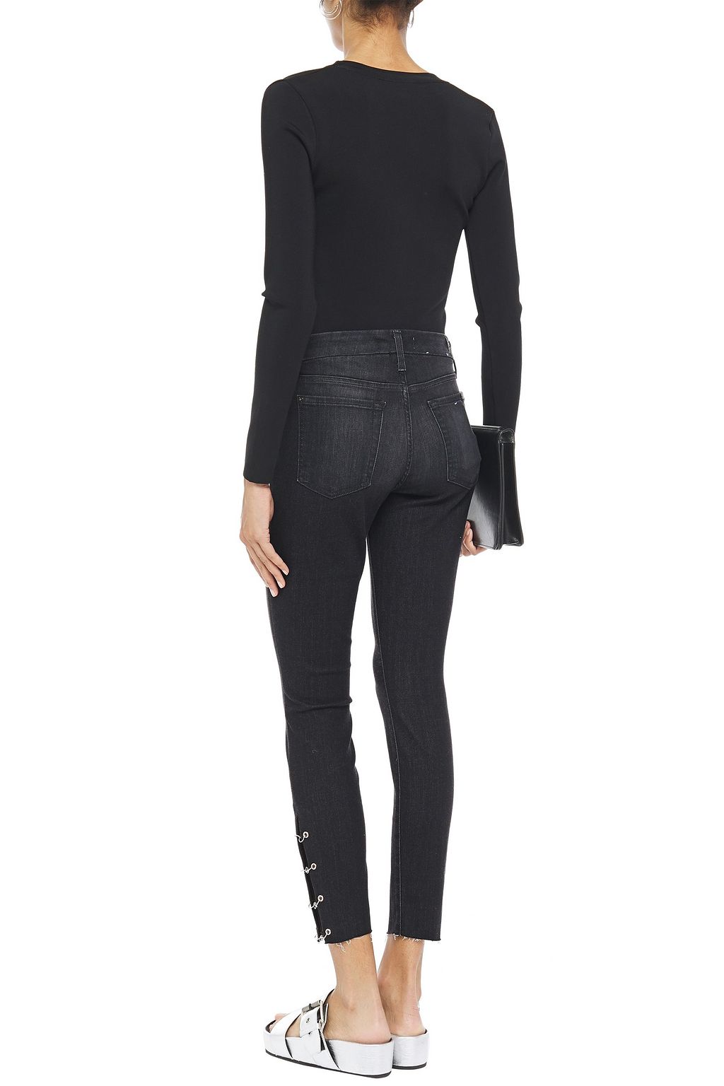7 FOR ALL MANKIND Cropped faded mid-rise skinny jeans