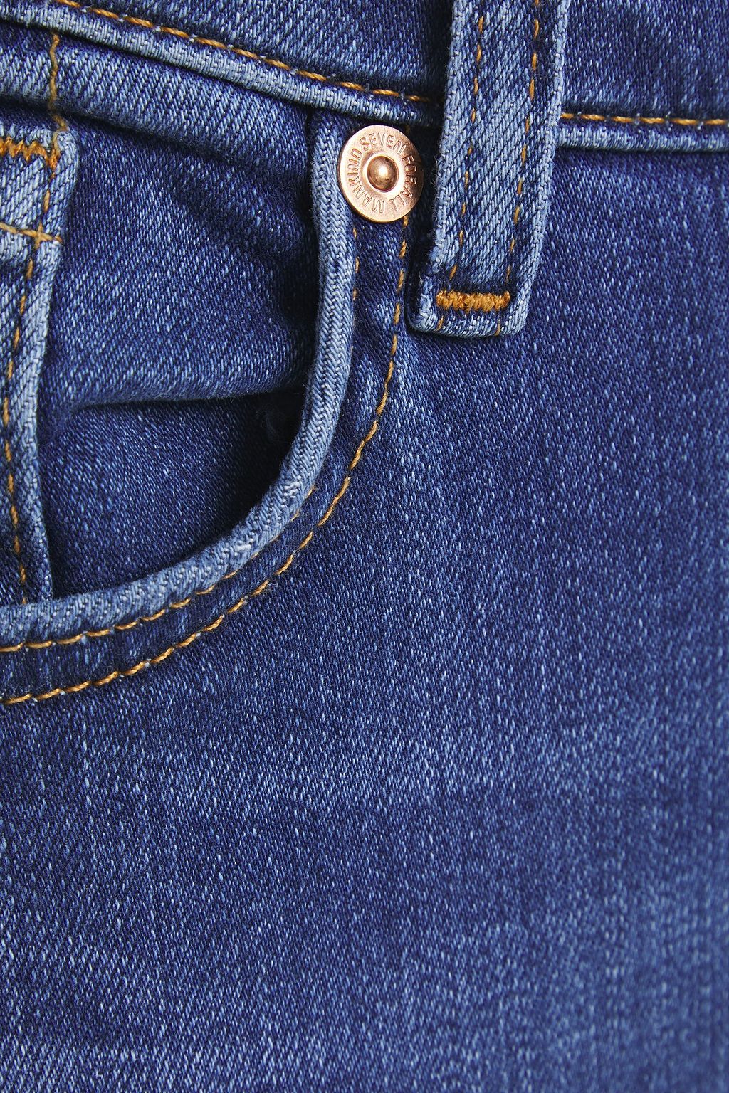 7 FOR ALL MANKIND Faded high-rise slim-leg jeans