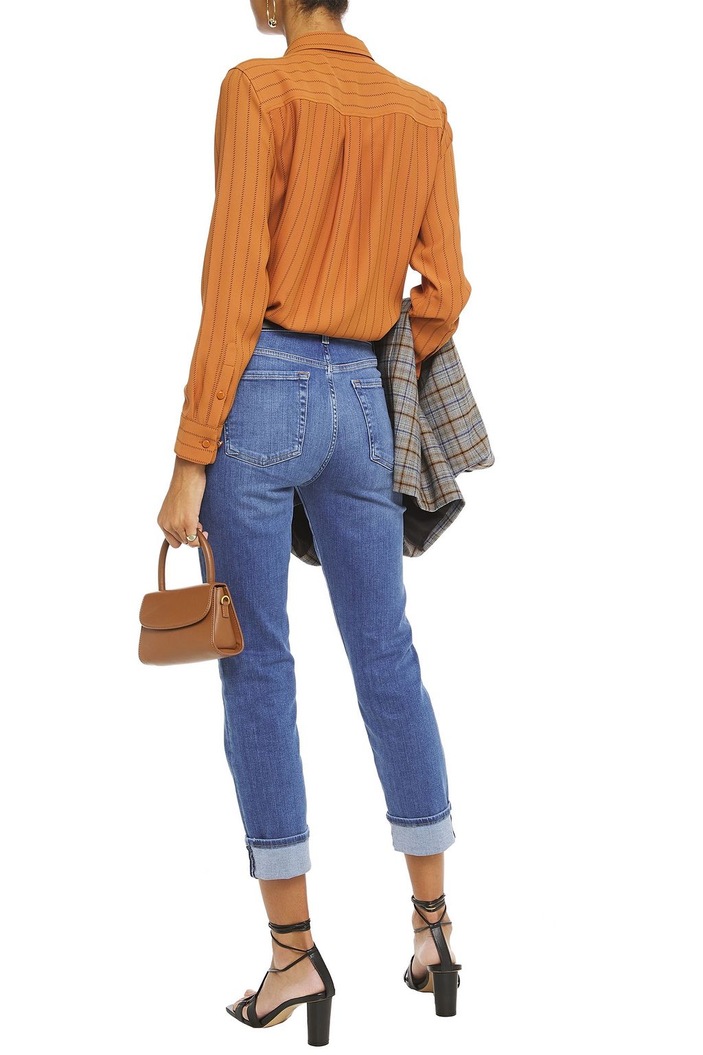 7 FOR ALL MANKIND Faded high-rise slim-leg jeans