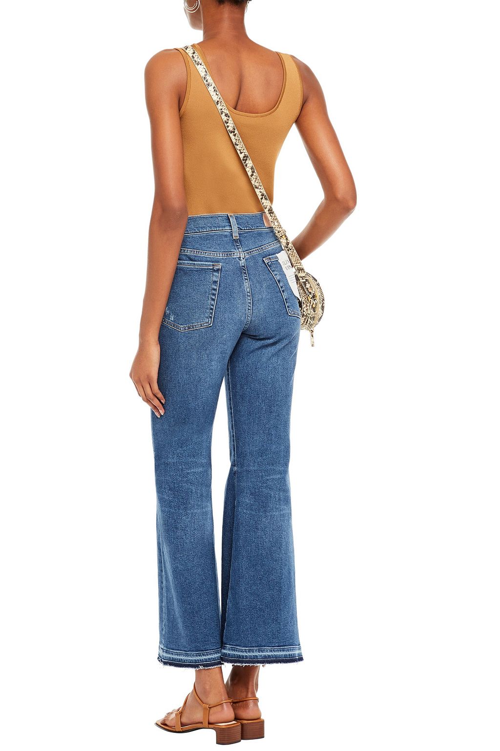 7 FOR ALL MANKIND Distressed high-rise flared jeans