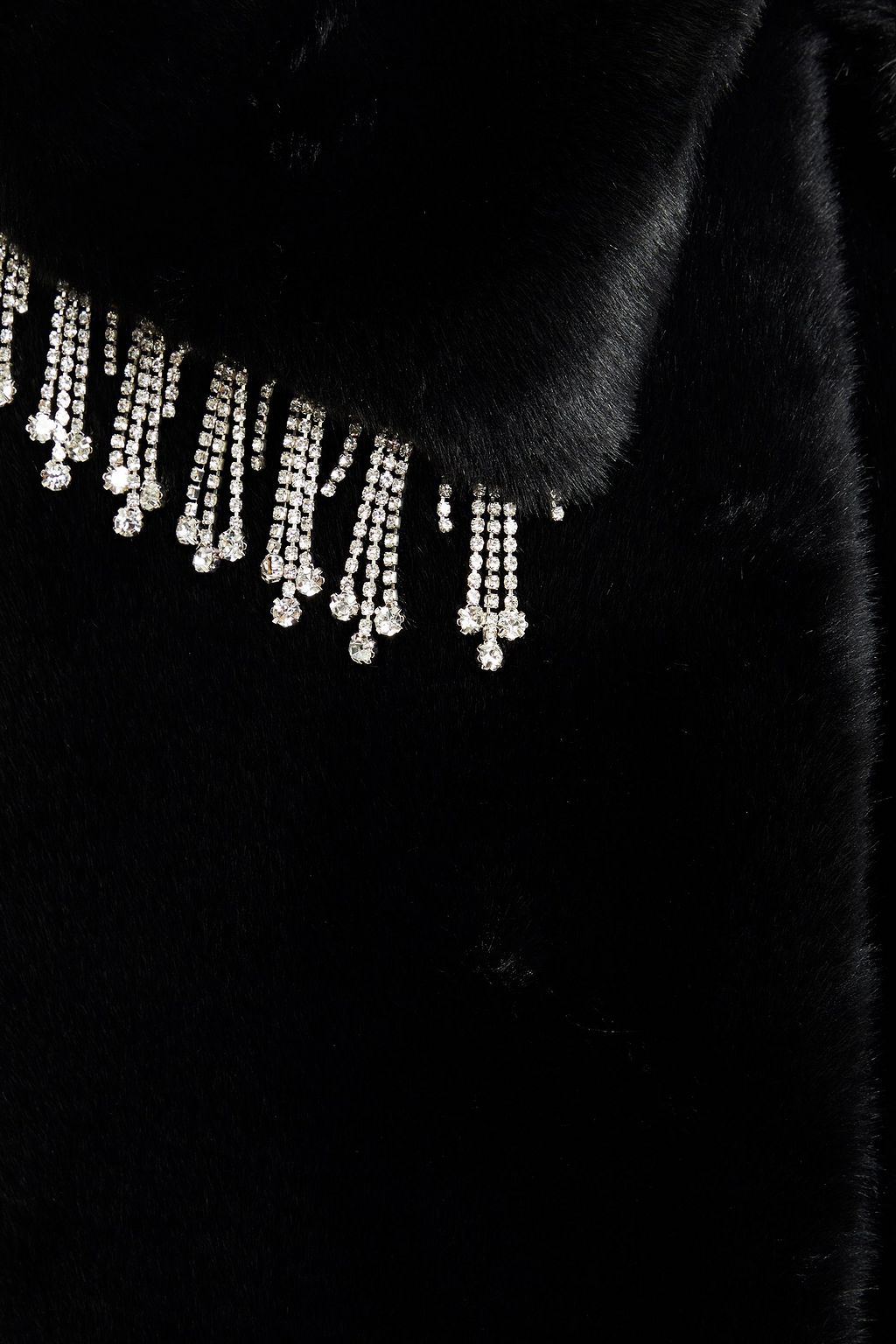SHRIMPS Weston crystal-embellished faux fur coat