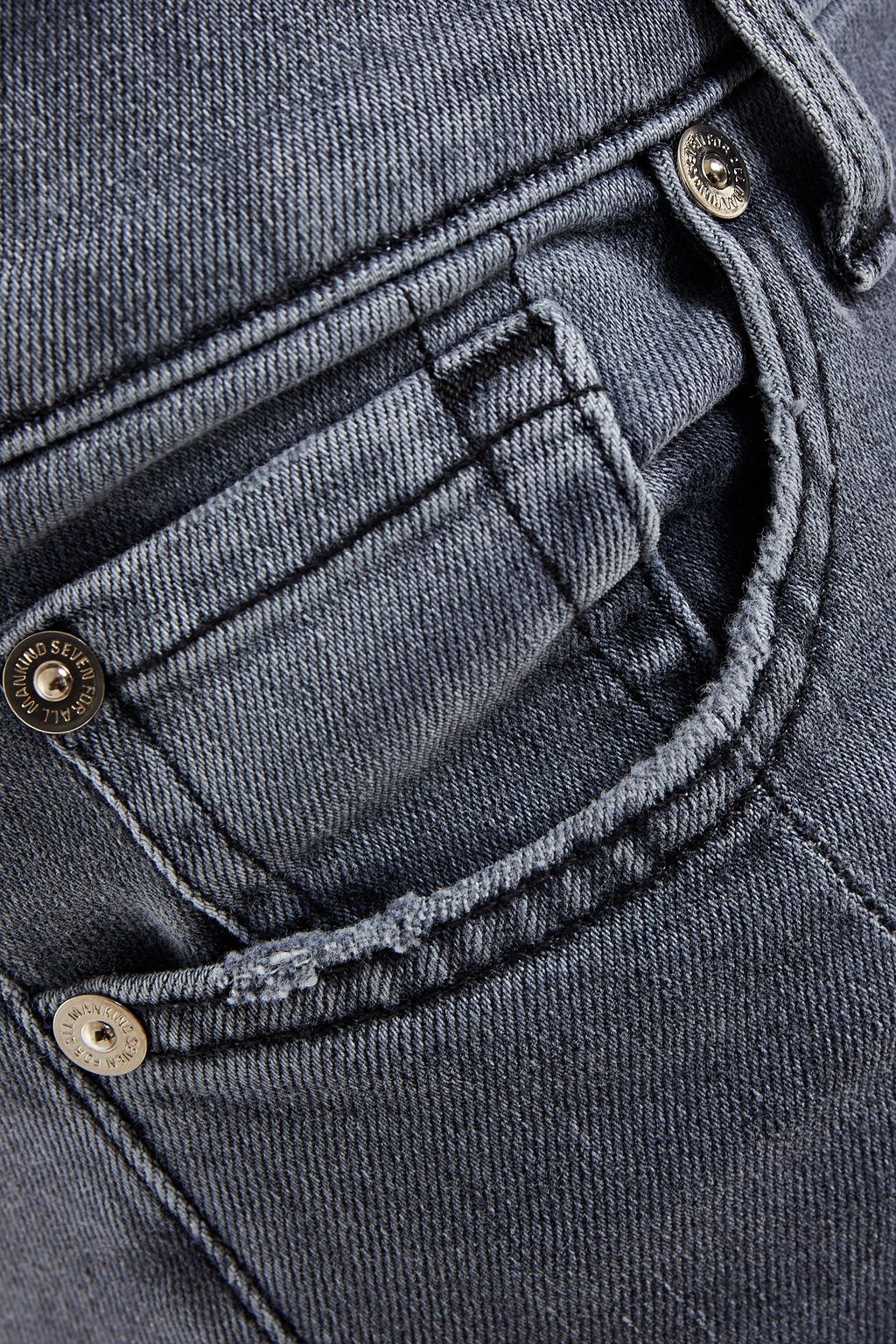7 FOR ALL MANKIND Roxanne cropped frayed mid-rise skinny jeans