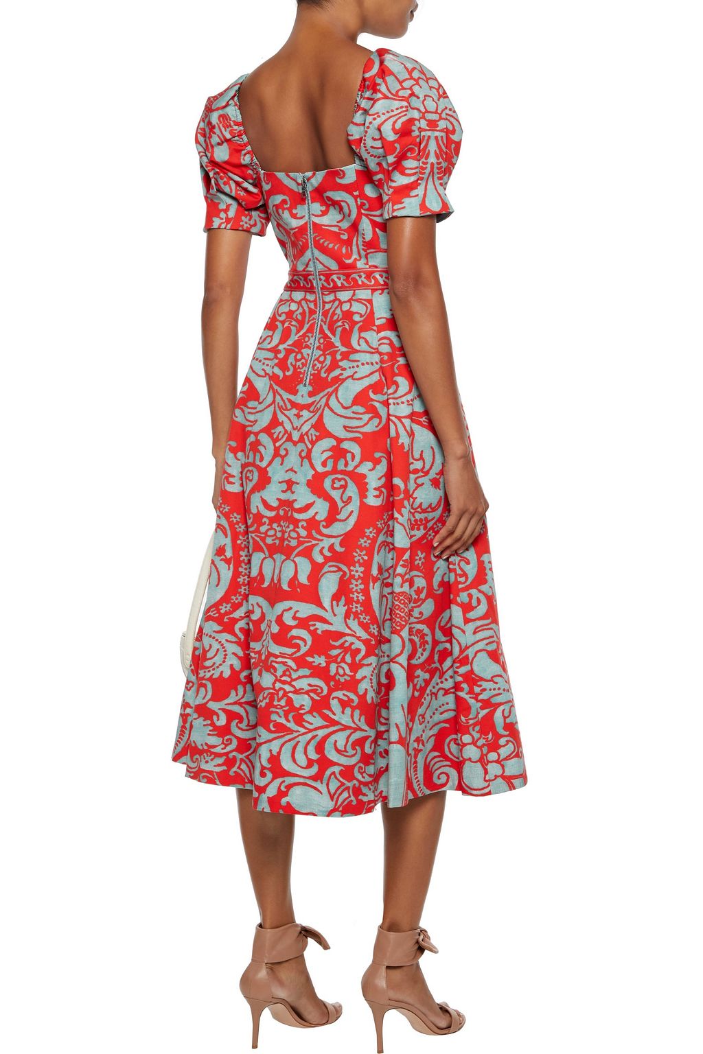 ALICE + OLIVIA Fredia flared printed cotton-blend midi dress