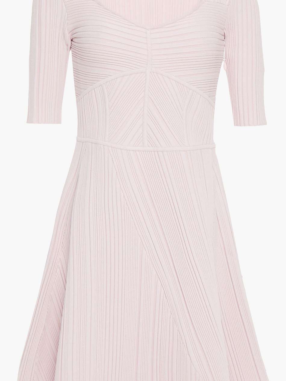 flared ribbed bandage mini dress