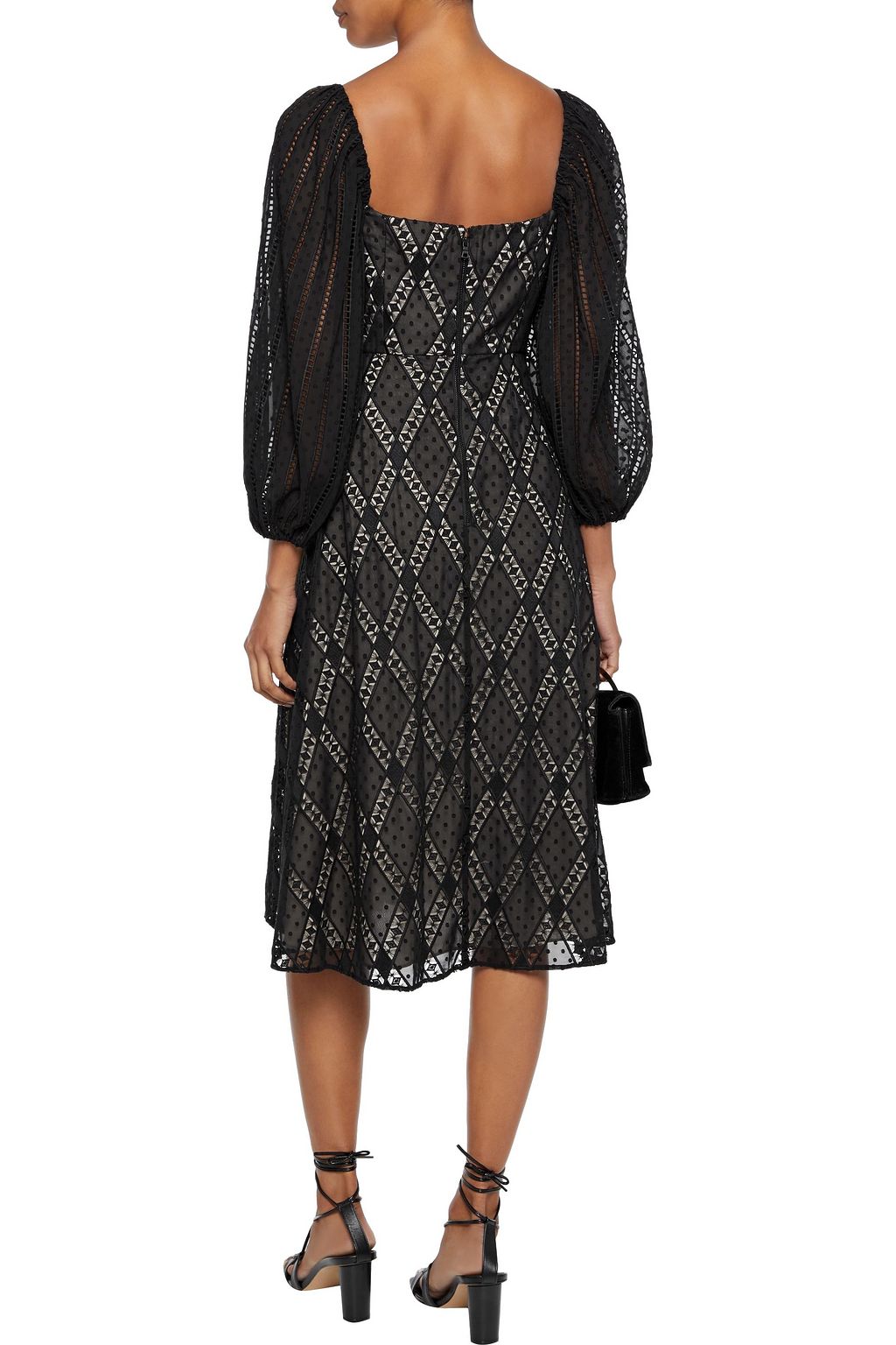 ALICE + OLIVIA Tania wrap-effect crochet-trimmed Swiss-dot georgette dress
