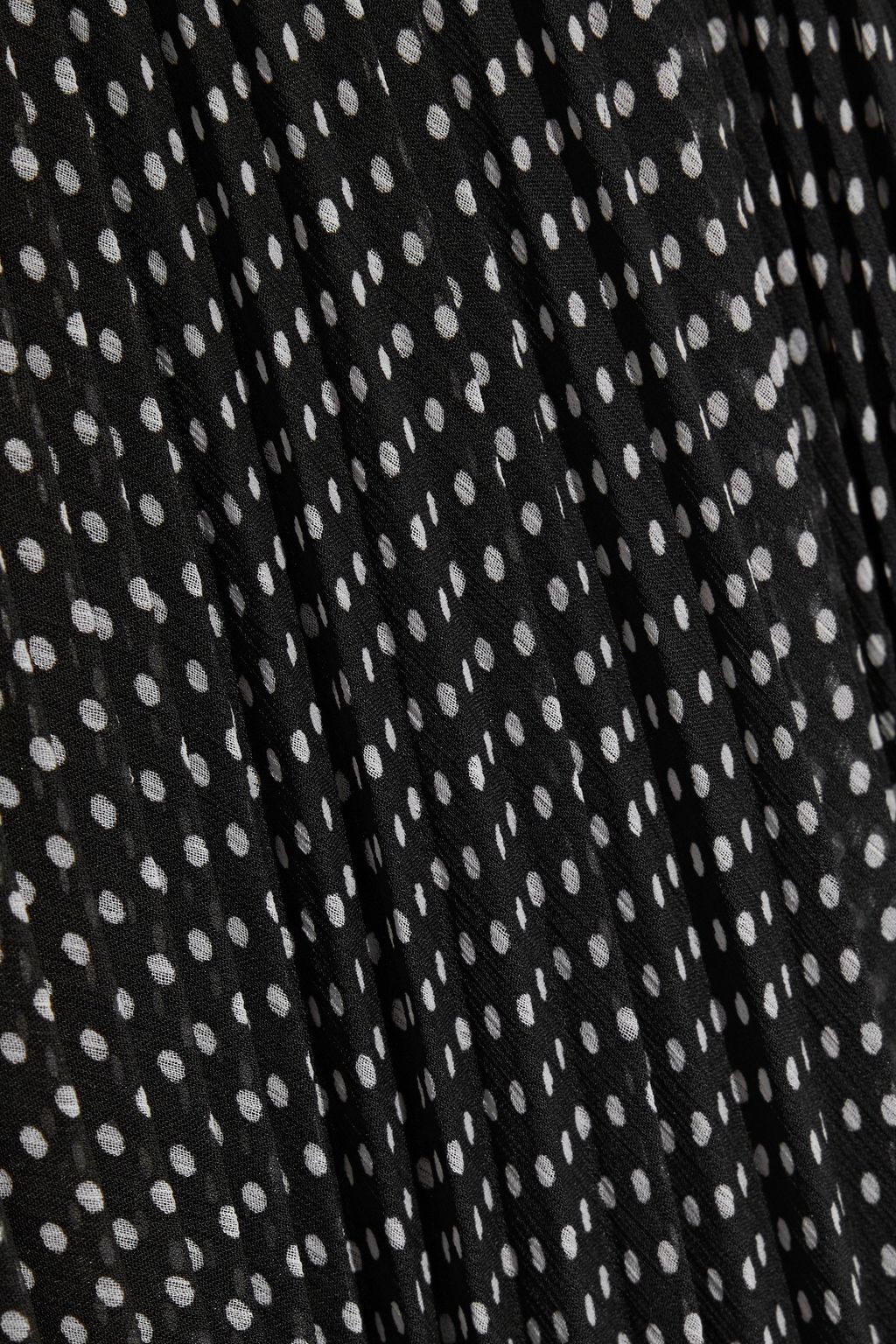 ALICE + OLIVIA Katz asymmetric pleated polka-dot georgette maxi skirt