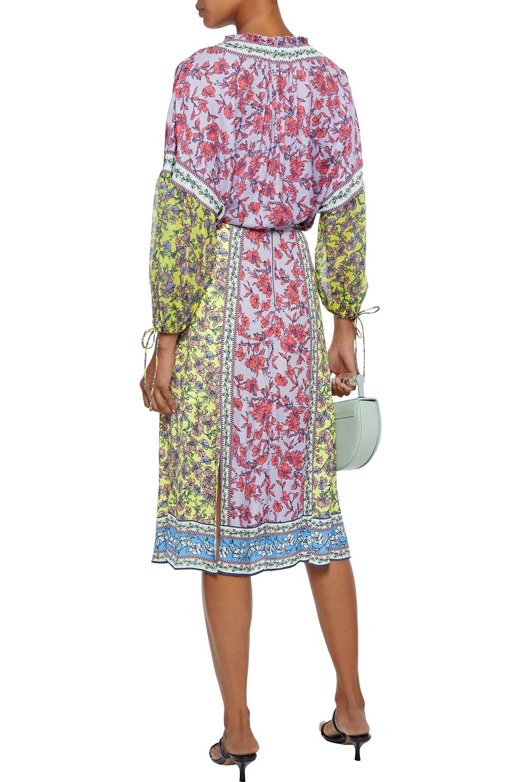 ALICE + OLIVIA Athena floral-print crepe de chine skirt