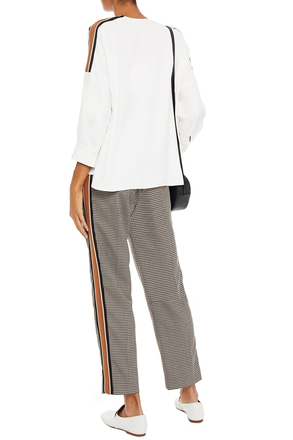 SANDRO Nils houndstooth jacquard straight-leg pants
