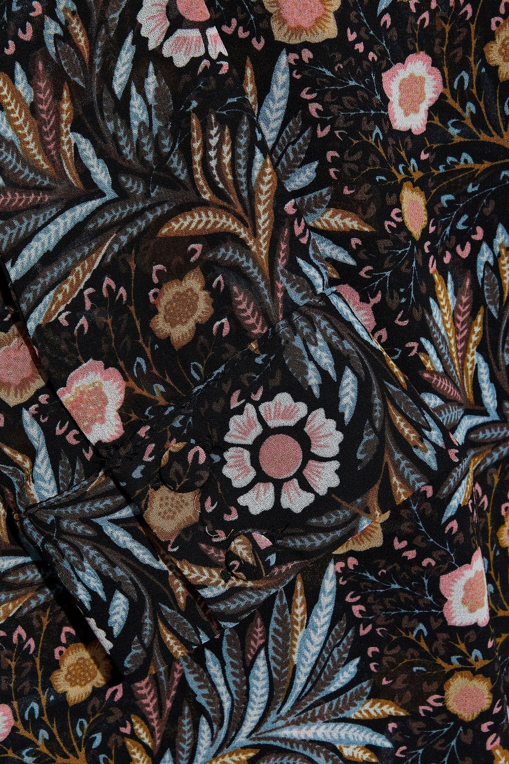 MIKAEL AGHAL Wrap-effect floral-print crepe de chine maxi dress