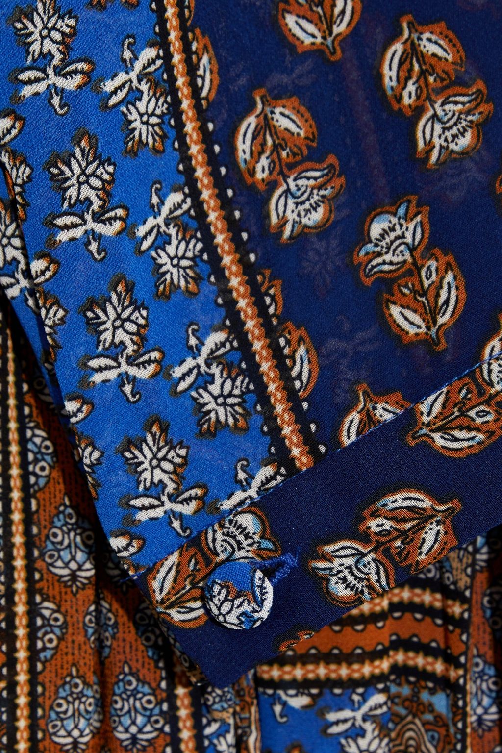 MIKAEL AGHAL Shirred printed crepe de chine midi dress