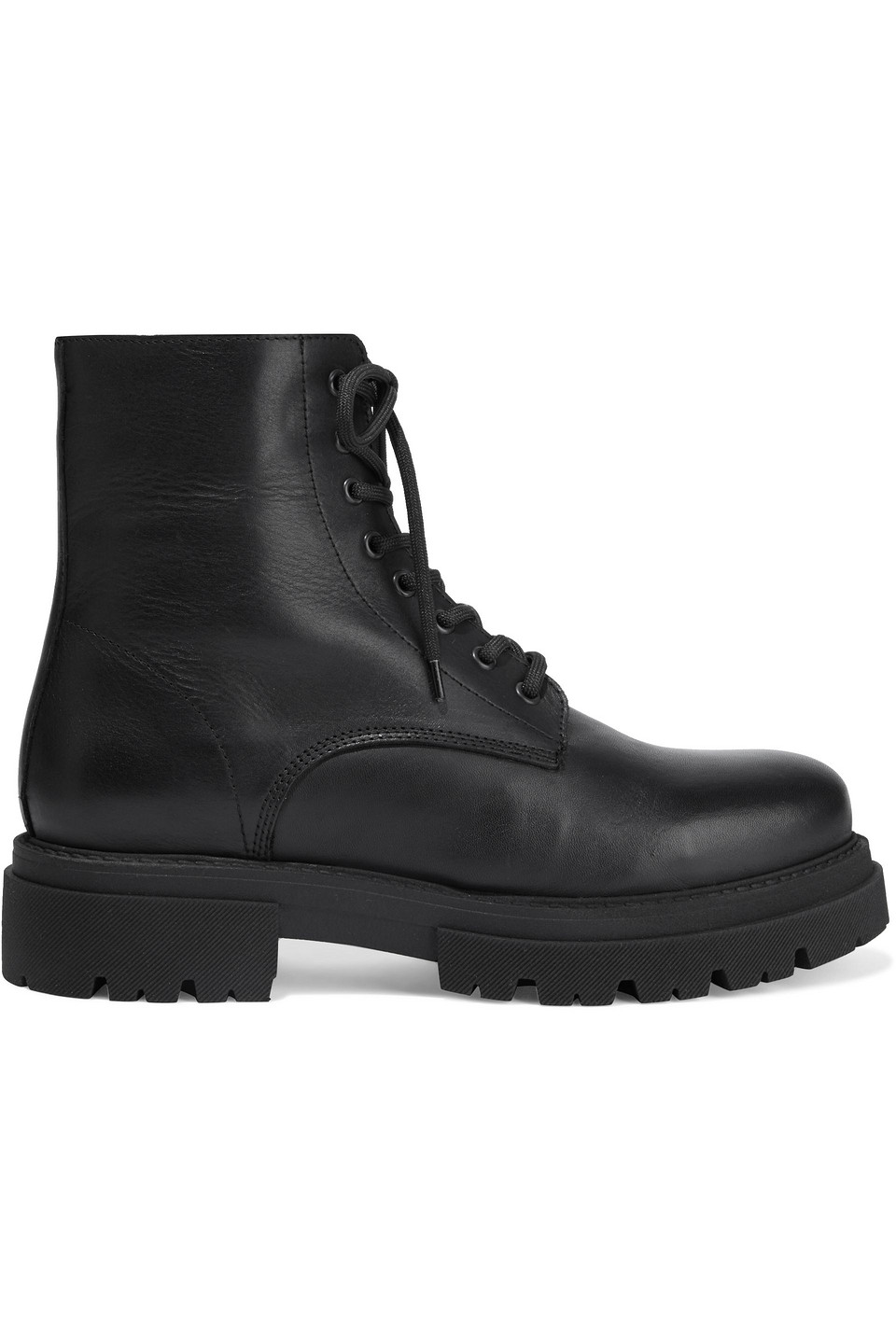 Iris & Ink Woman Hailey Leather Combat Boots Black Size 39