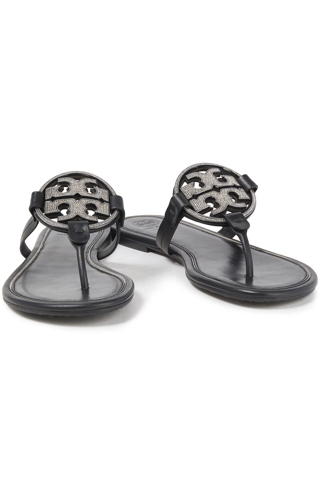 tory burch black embellished miller sandals